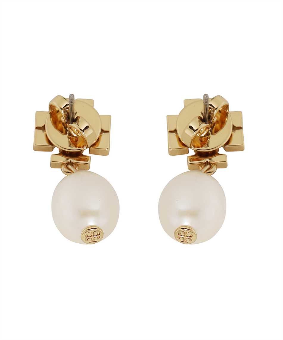 Shop Tory Burch Pearls Hoop Earrings In Gold