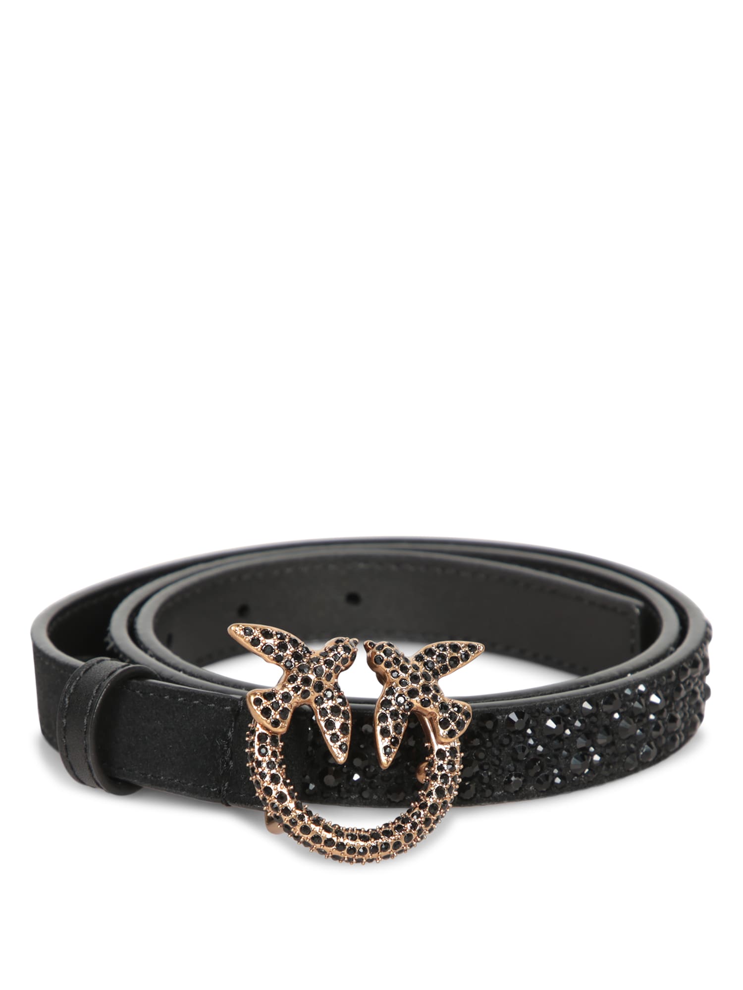 Shop Pinko Love Berry H2 Strass Black Belt