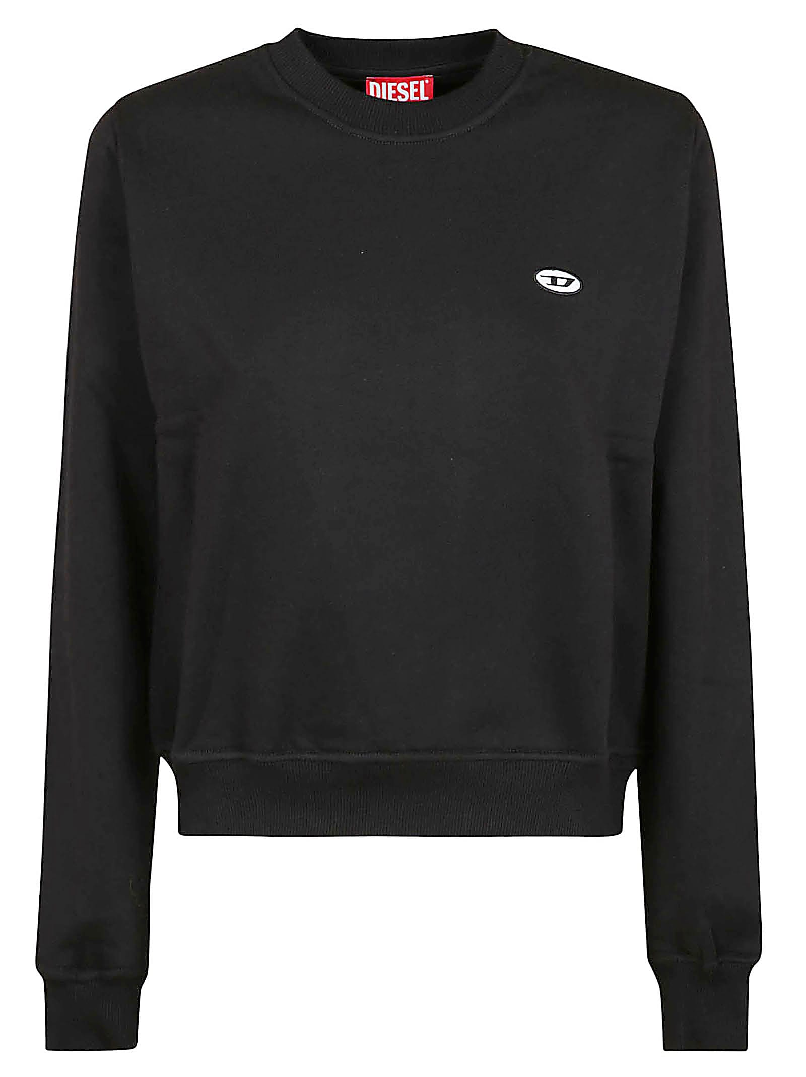 Shop Diesel Chest Logo Round Neck Ribbed Sweatshirt In Non Definito