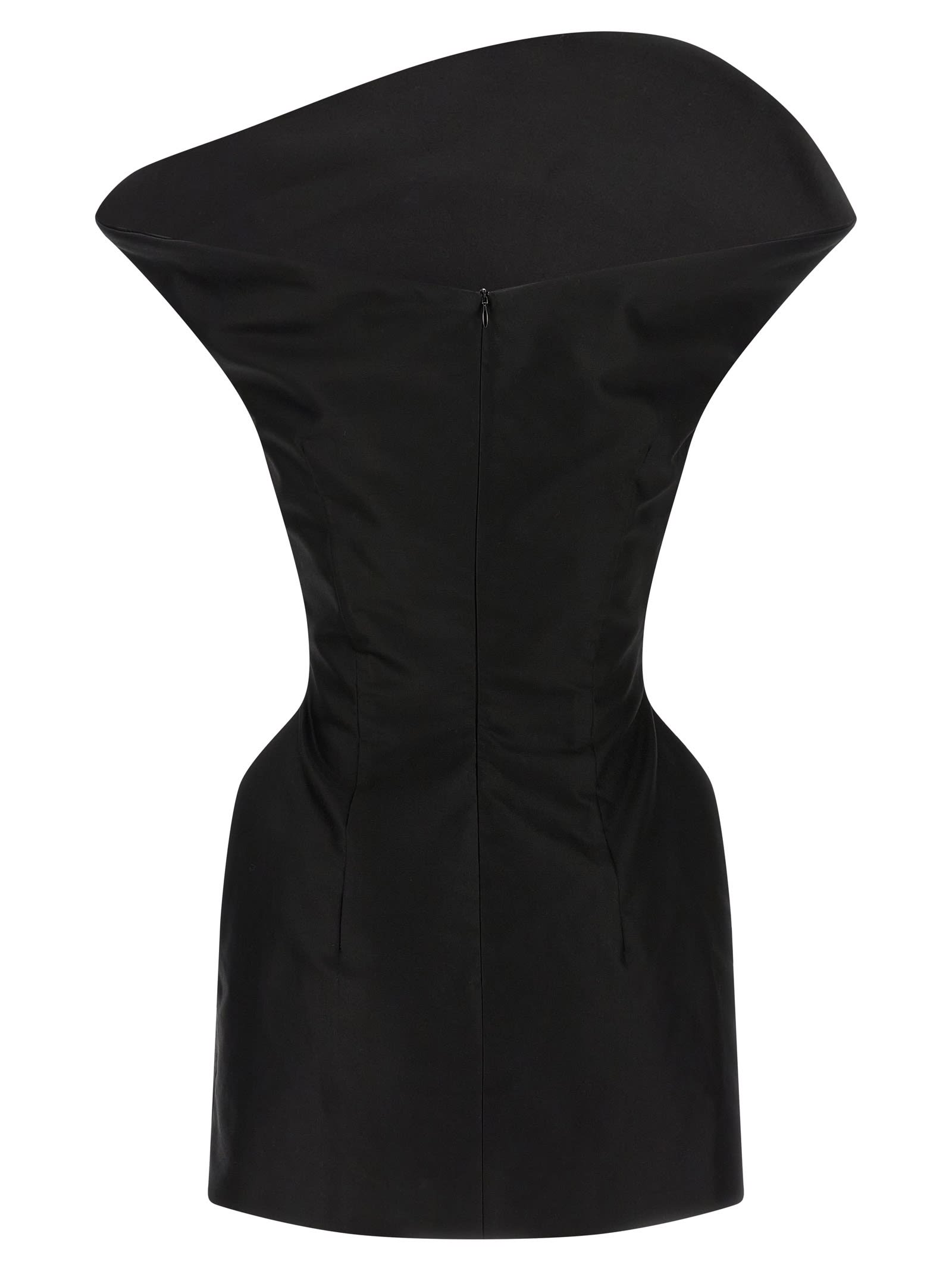 Magda Butrym One Shoulder Fitted Sleeveless Dress In Black