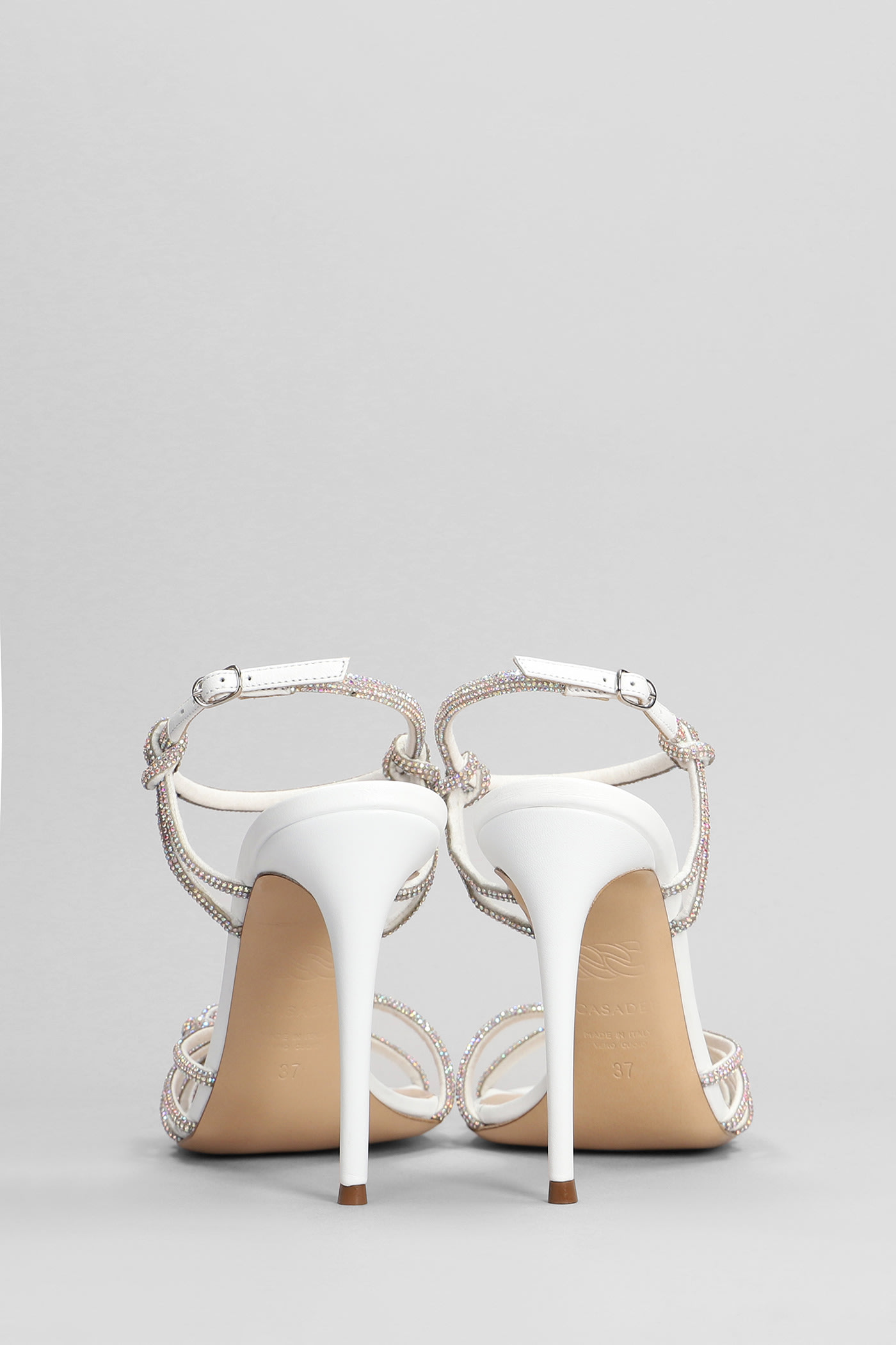 Shop Casadei Julia Sandals In White Leather