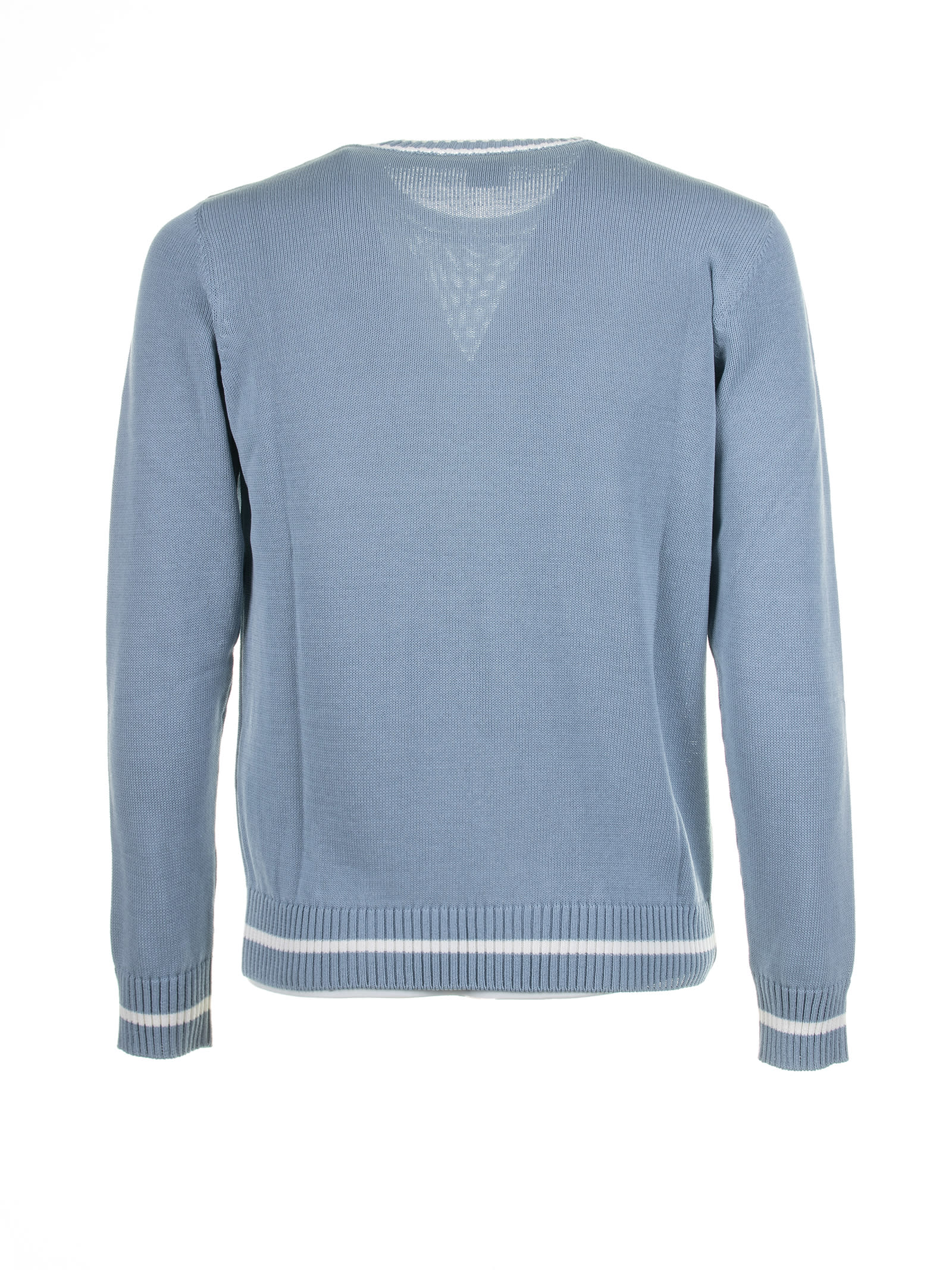 Shop Eleventy Light Blue Crew-neck Sweater In Denim Bianco