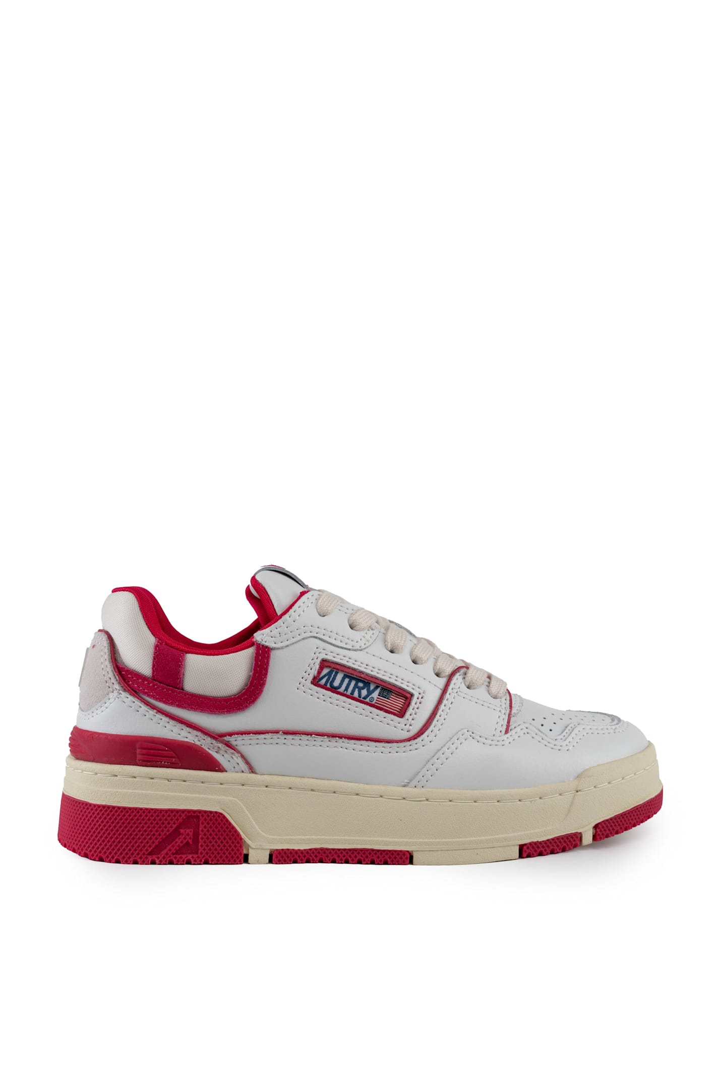 Autry Clc Sneakers In Leather And Suede In White