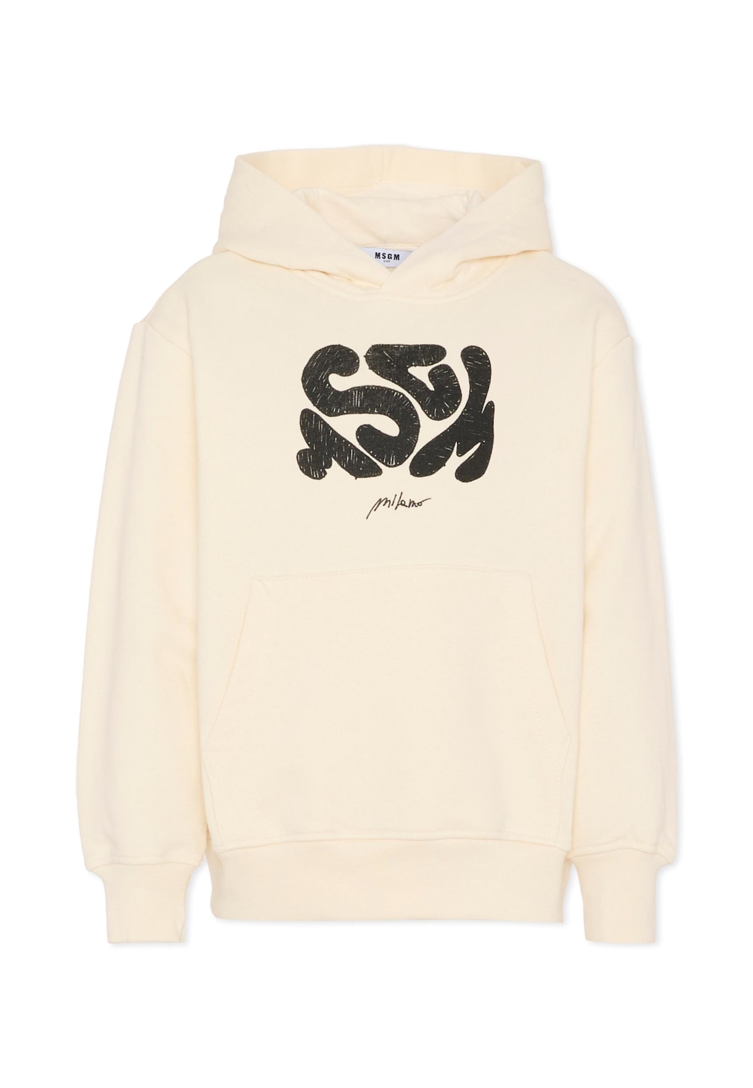 Msgm Abstract-print Hooded Top In Neutral