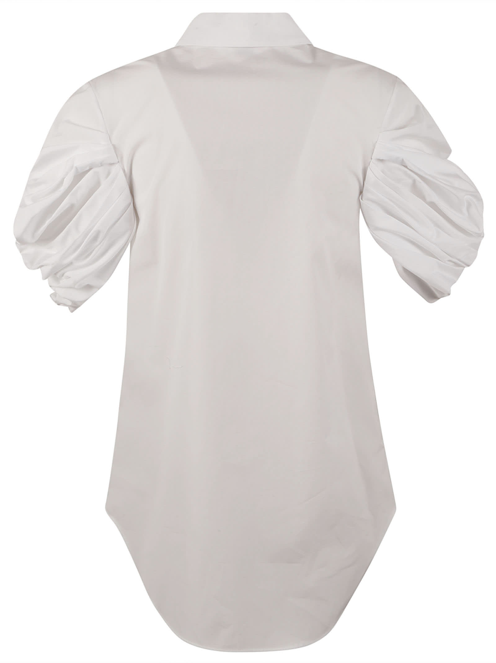 Shop Alexander Mcqueen Wrap Sleeved Round Hem Shirt In Optical White