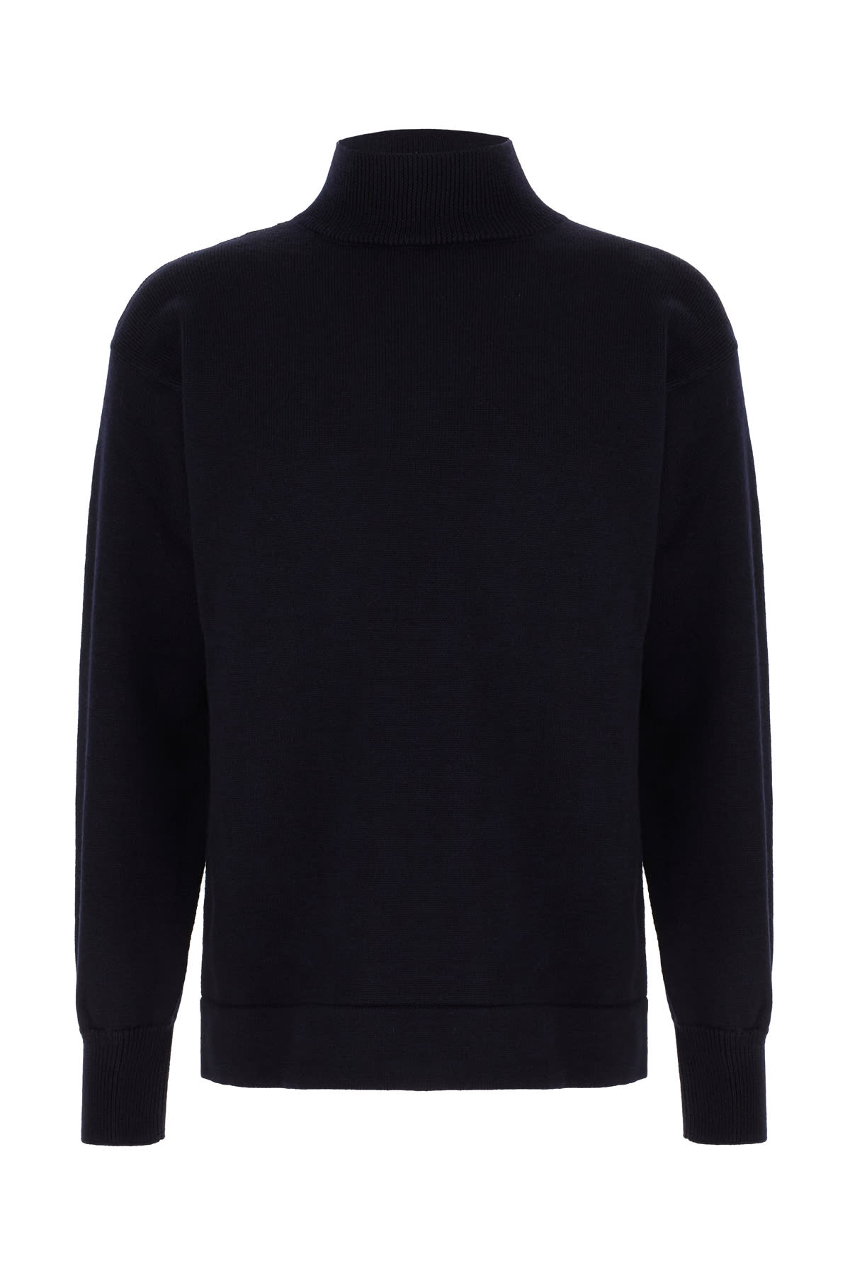 Shop Maison Margiela Midnight Blue Wool Sweater In Navy