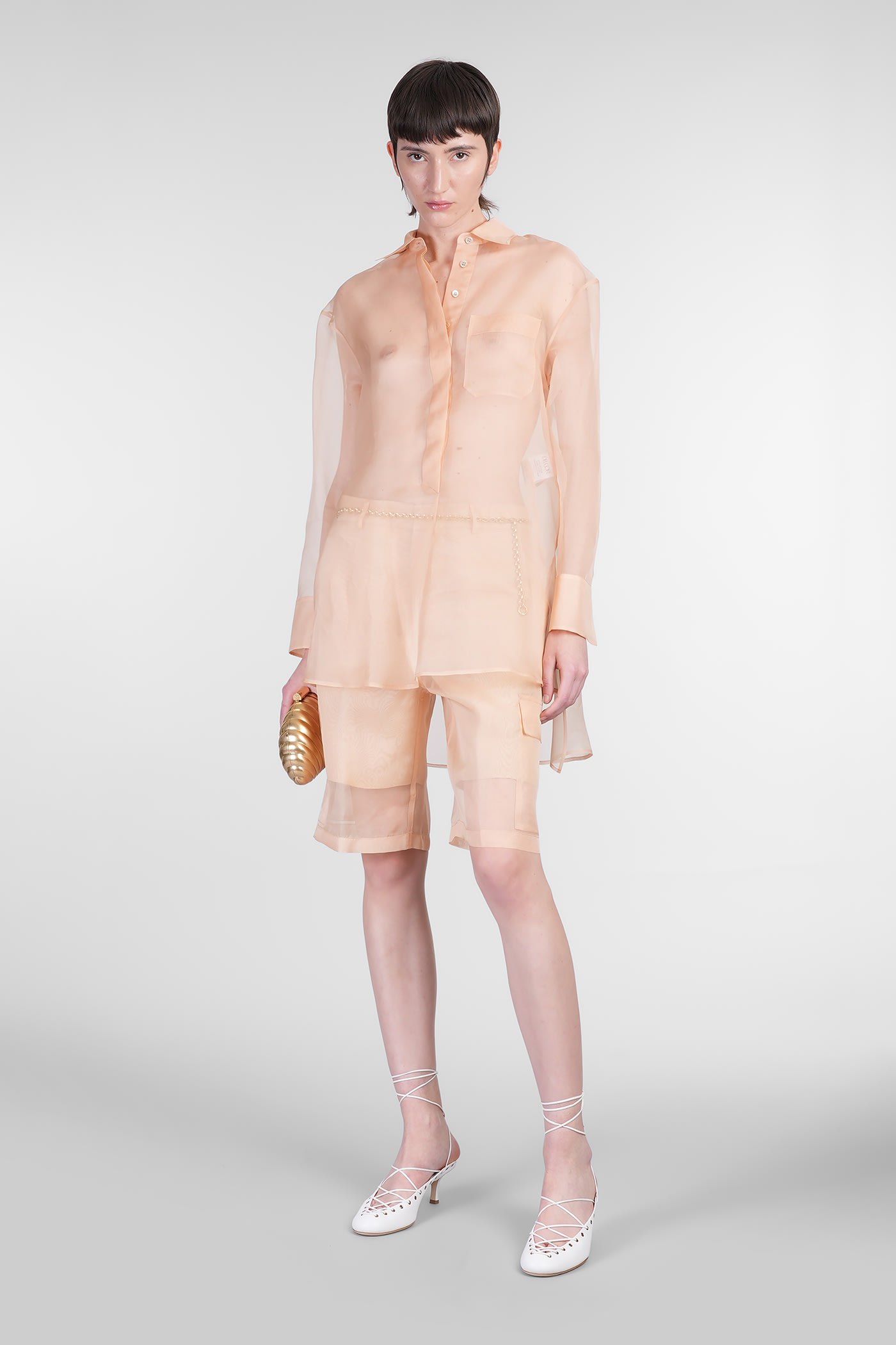 Del Core Shorts In Rose-pink Silk