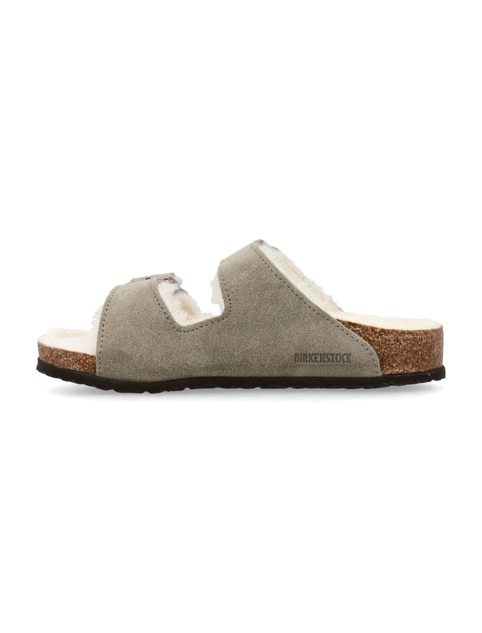 Shop Birkenstock Kid - Arizona Shearling Sandal In Taupe