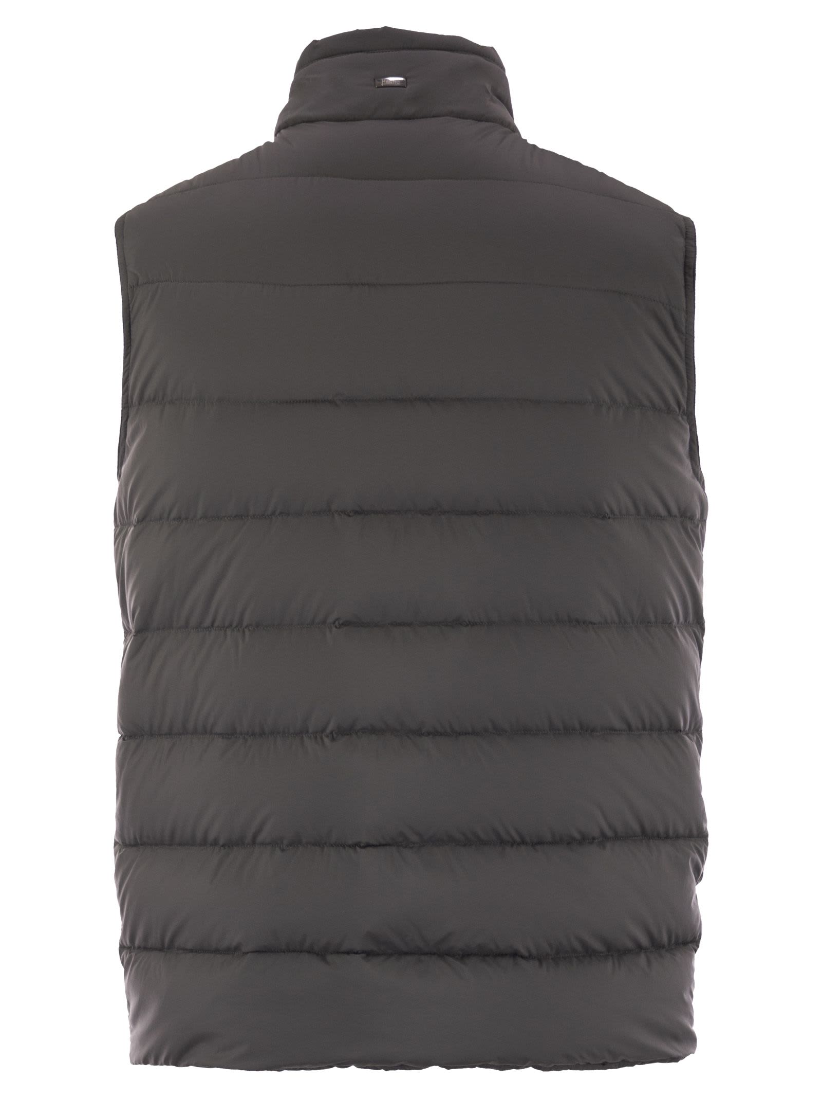 Herno Quilted Vest-style Down Jacket In Gray