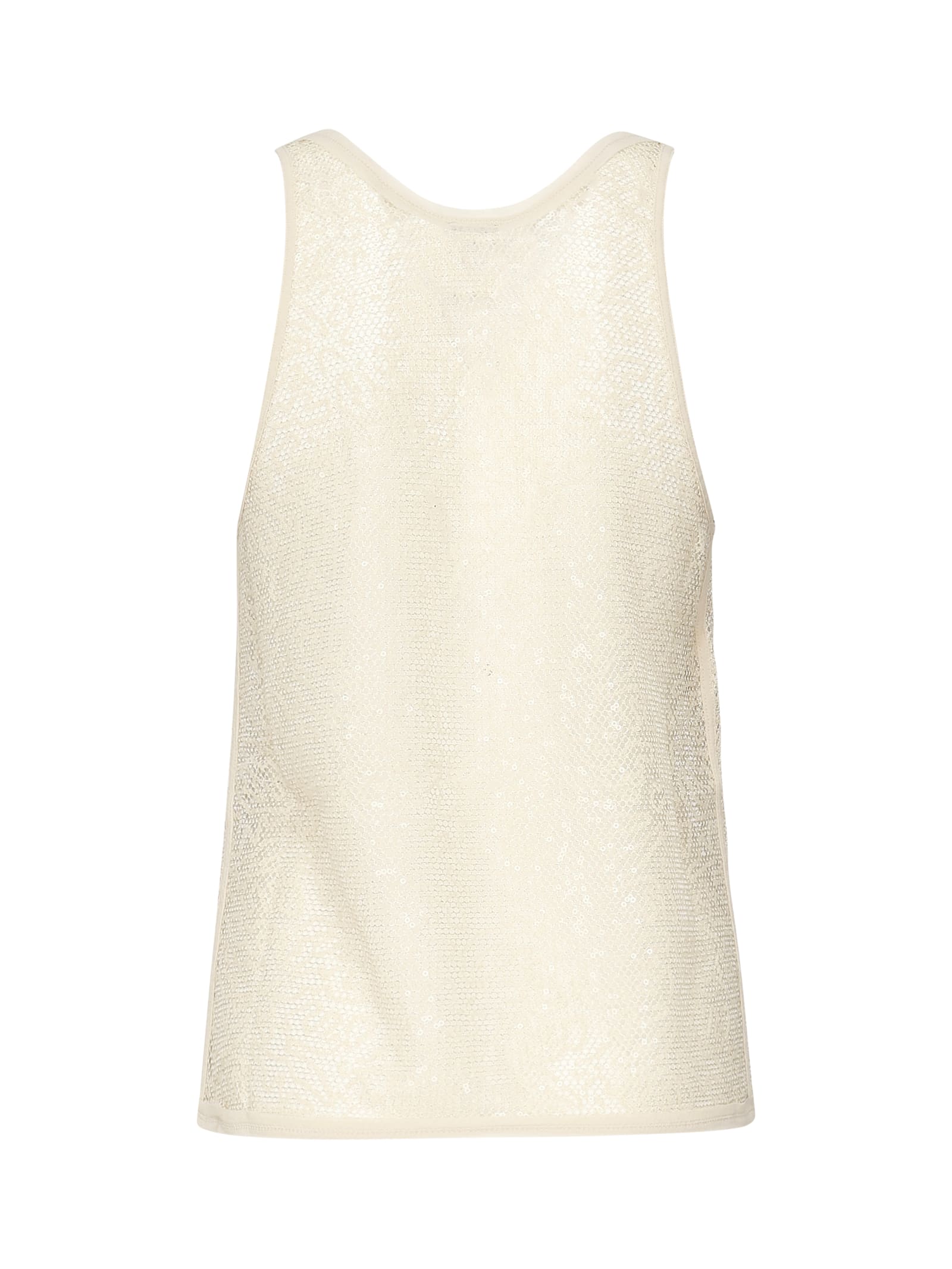 PINKO SEQUIN MESH TANK TOP