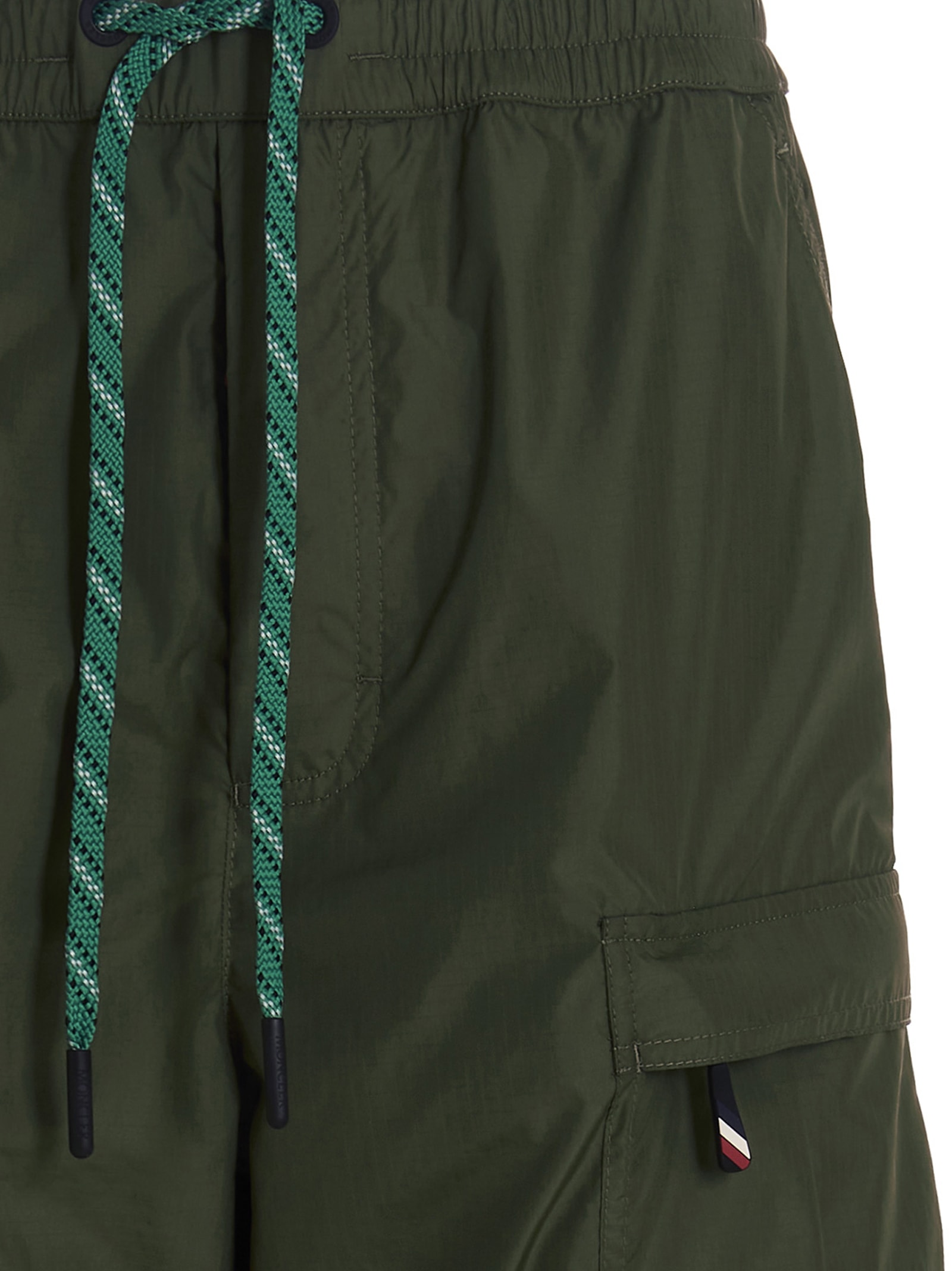 Shop Moncler Nylon Cargo Pants In Green