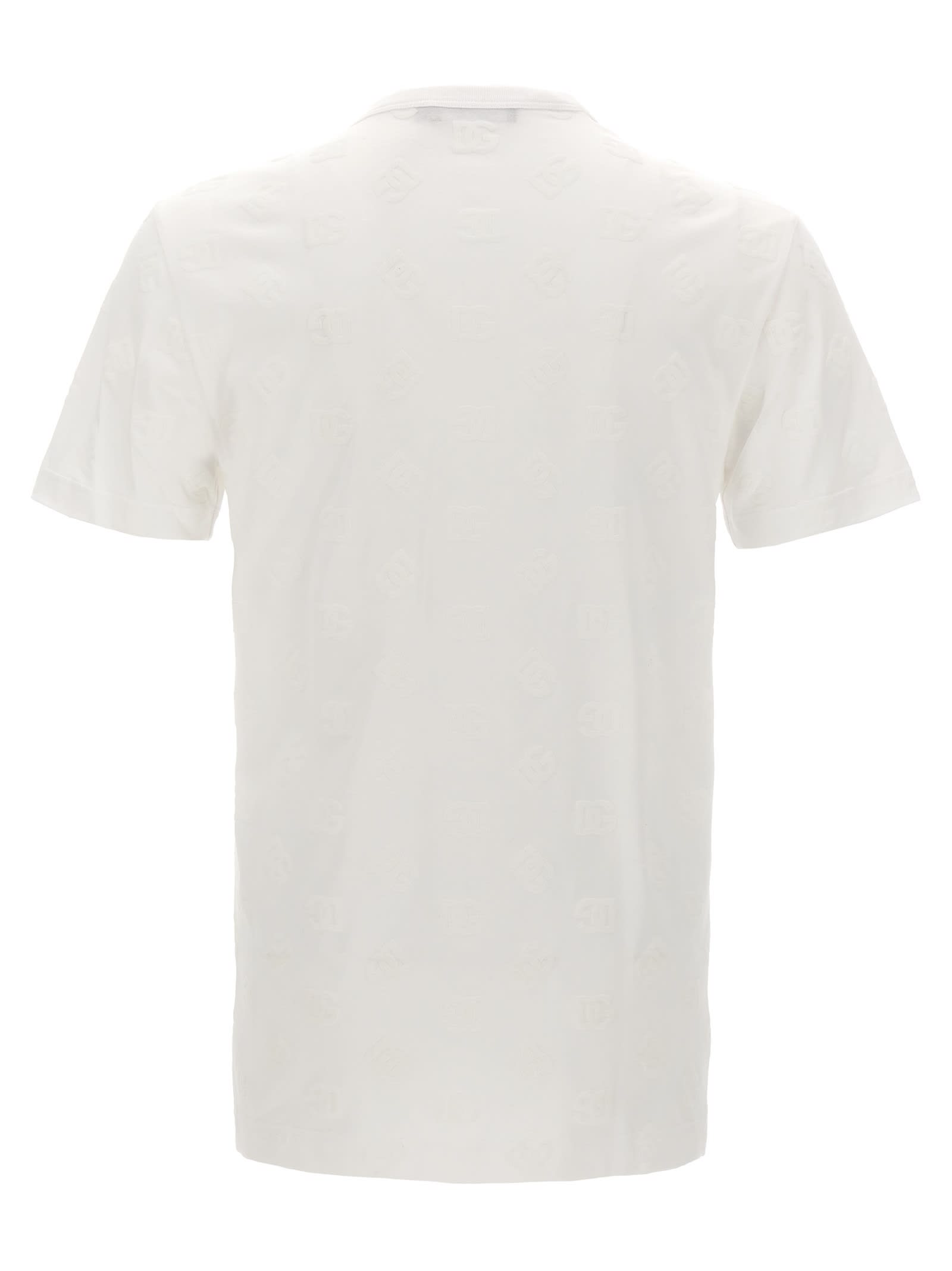 Dolce & Gabbana T-shirt All-over Flocked In White