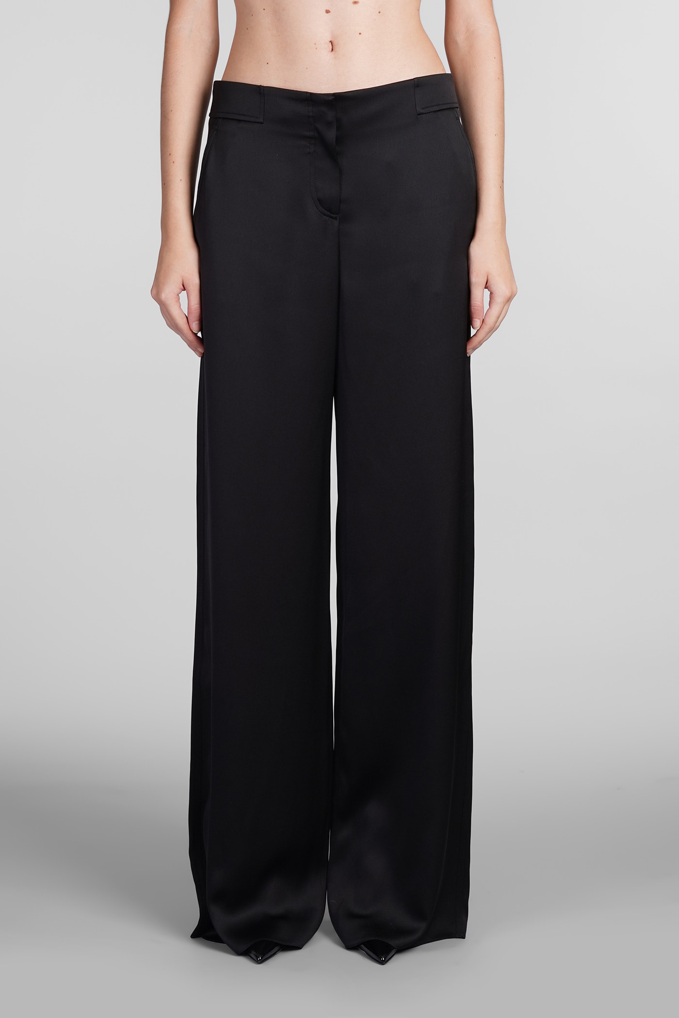 Shop Giorgio Armani Pants In Black Silk