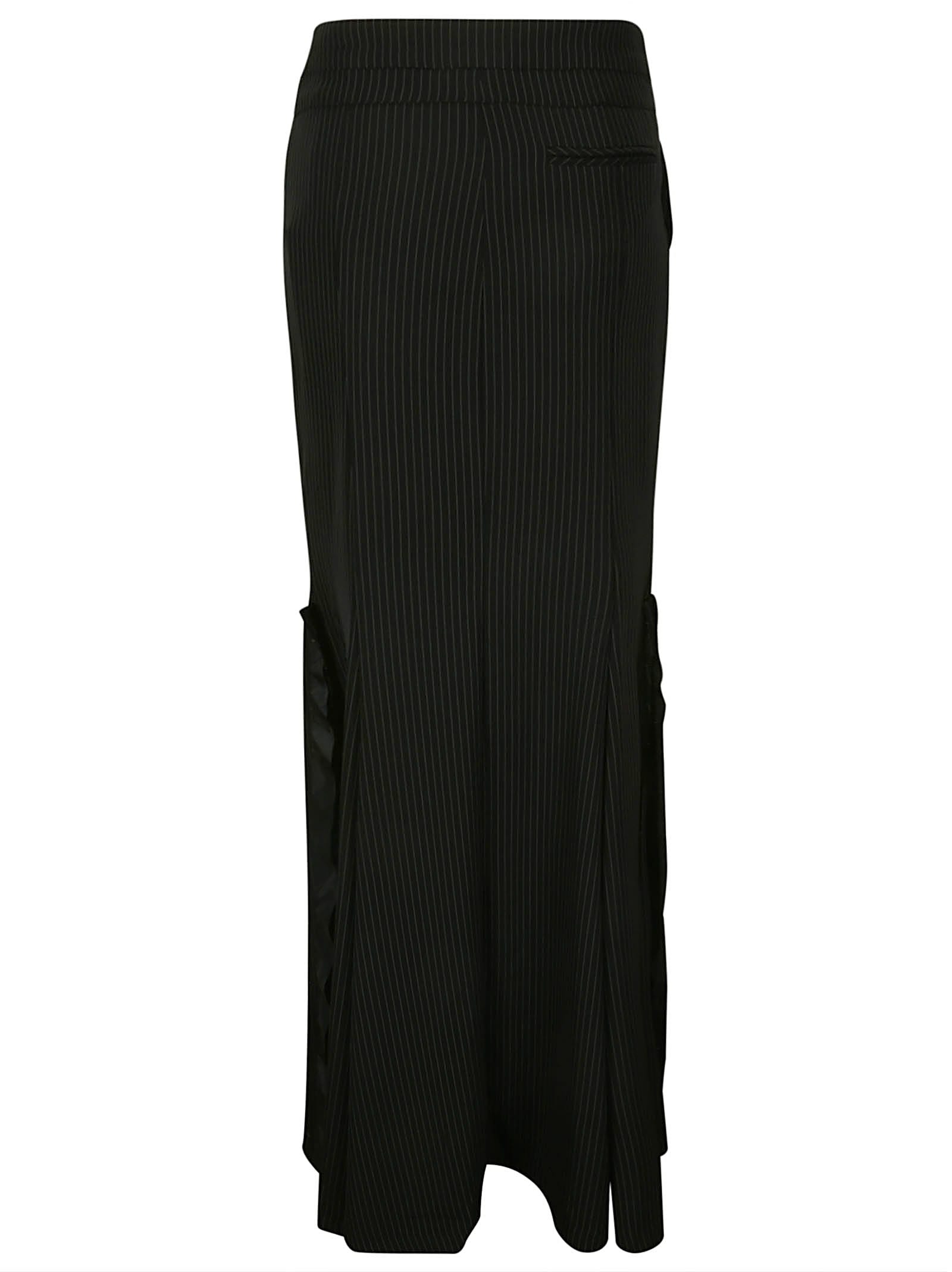 Shop Ottolinger Mermaid Suit Skirt In Black Pinstripe