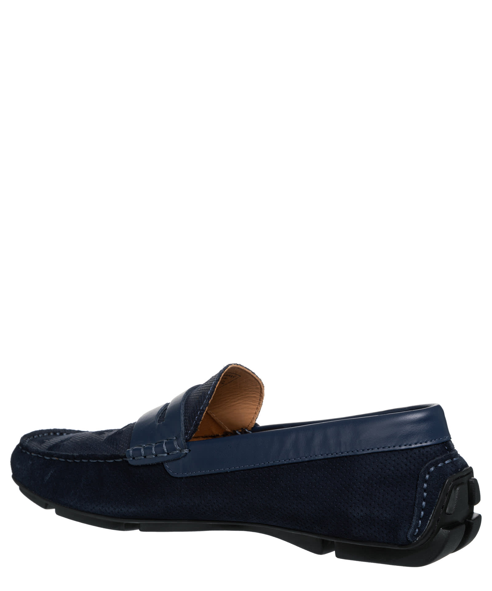 Shop Emporio Armani Leather Loafers In Blu