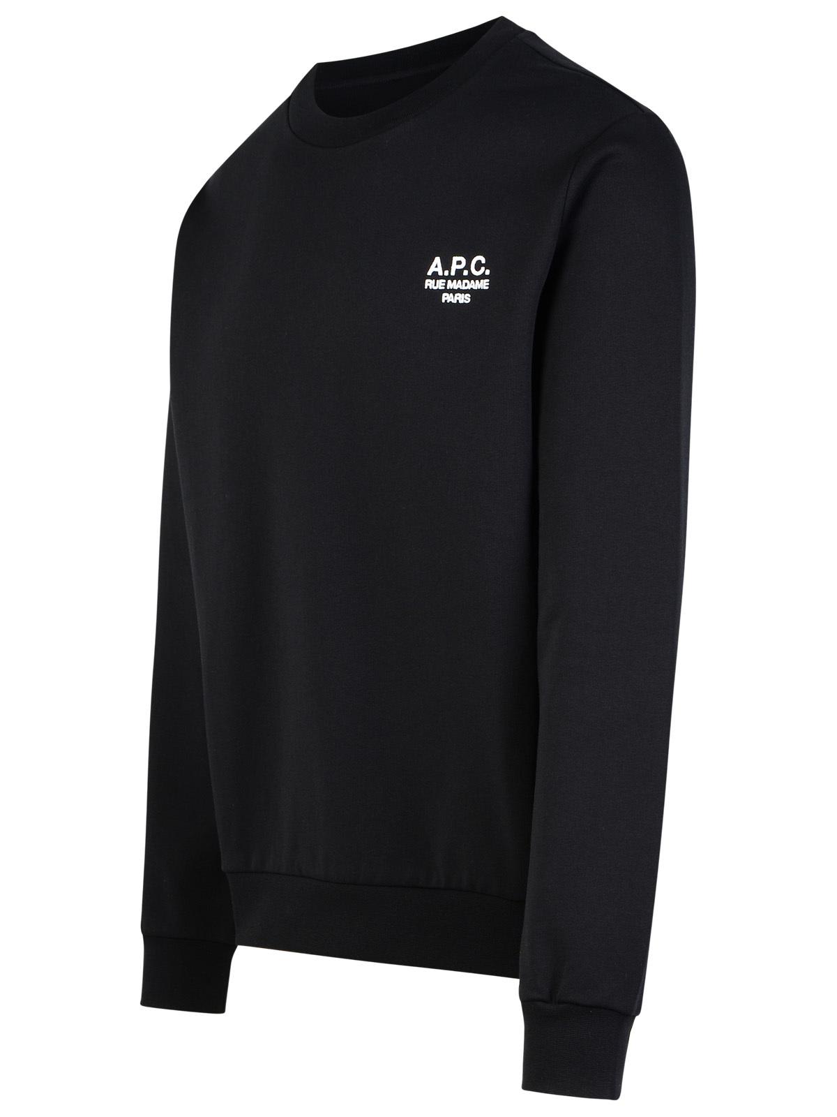 Shop Apc Rue Madame Black Cotton Sweatshirt