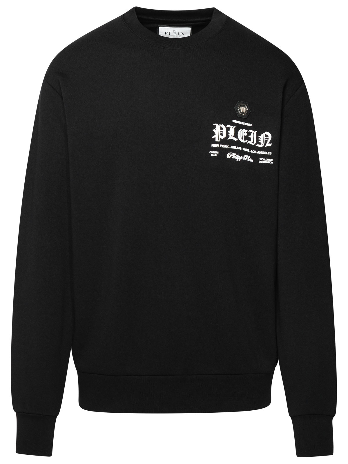Shop Philipp Plein Black Cotton Blend Sweatshirt
