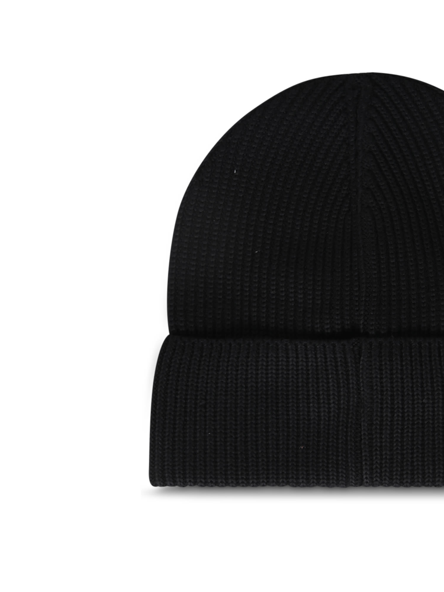 Moncler Logo Beanie In Nero