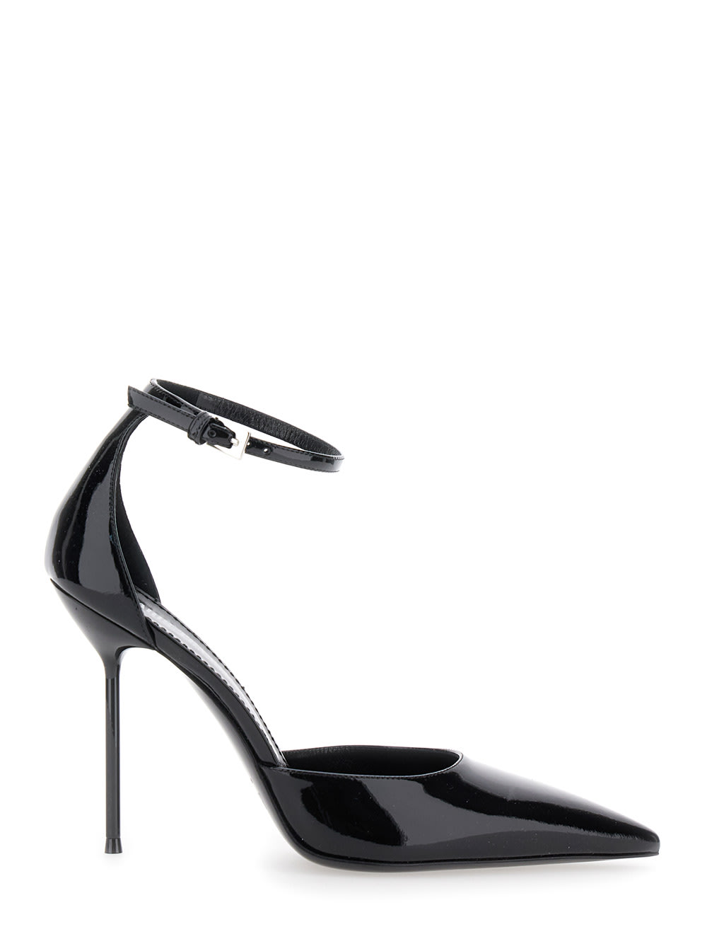 lidia Bordeaux Slingback Pumps With Buckle Strap Closure And High Stiletto Heel In Patent Leather Woman