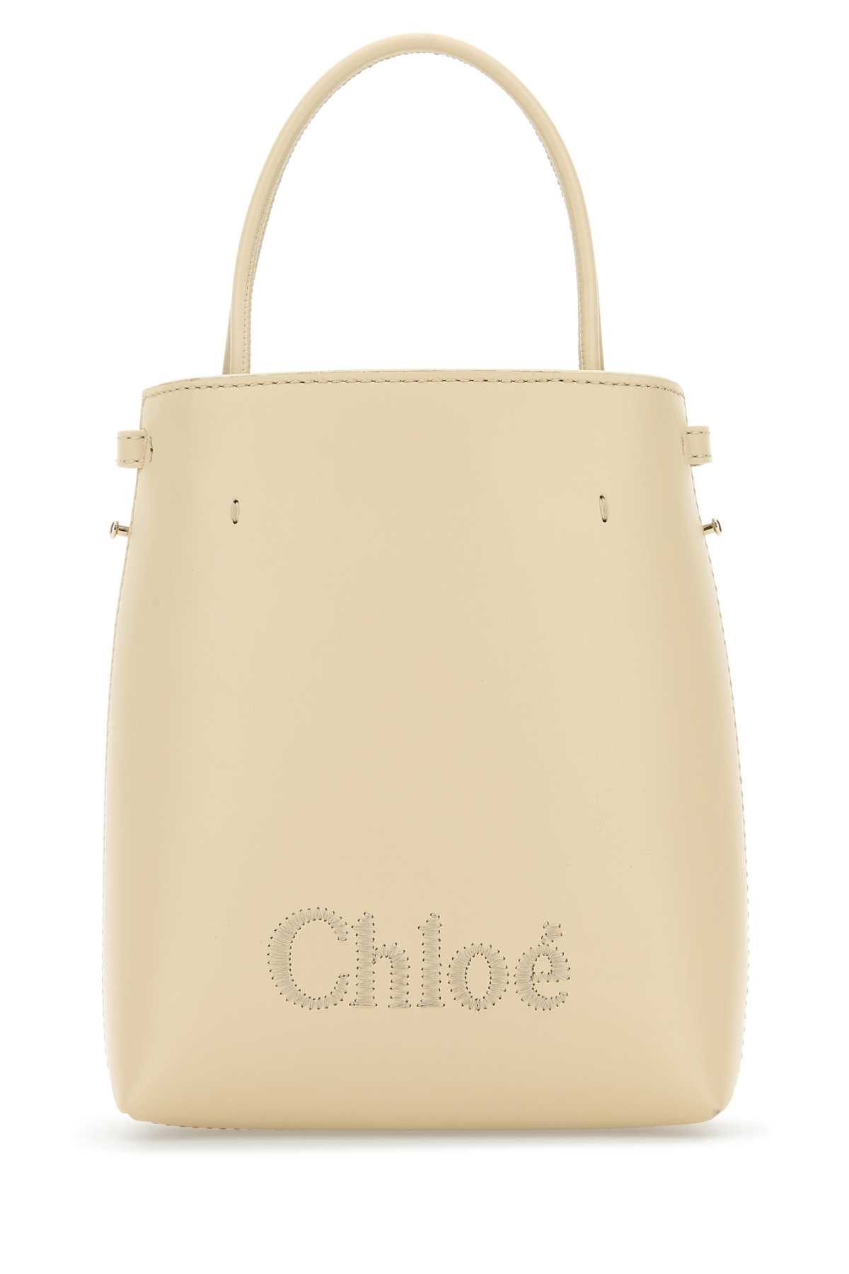 Shop Chloé Cream Leather Micro Chloã© Sense Handbag In Sweetbeige