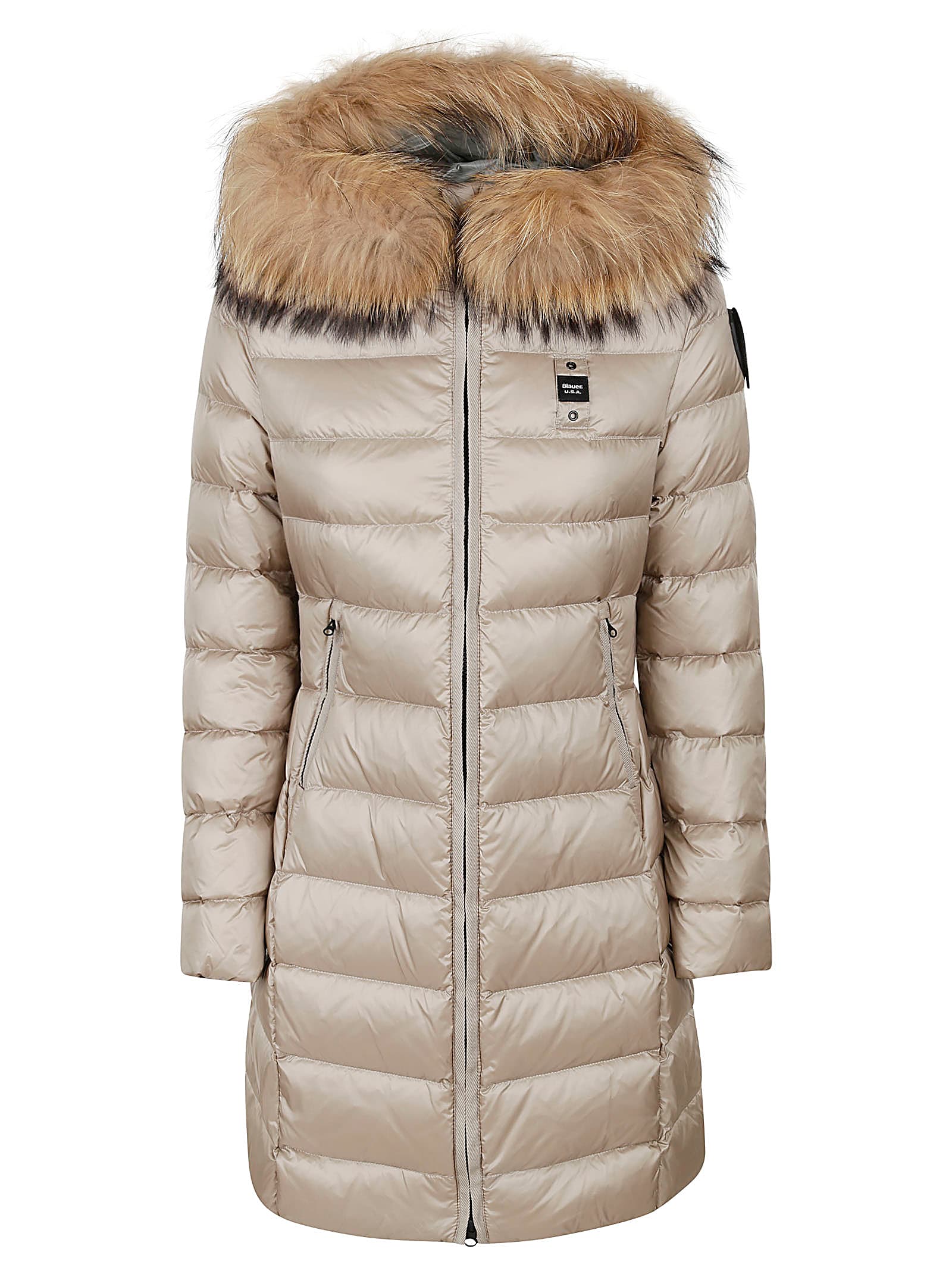 Fur Applique Logo Patched Padded Coat