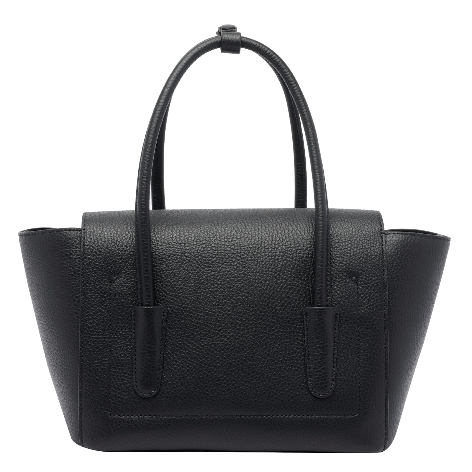 Coccinelle Double Beat Leather Tote Bag In Black