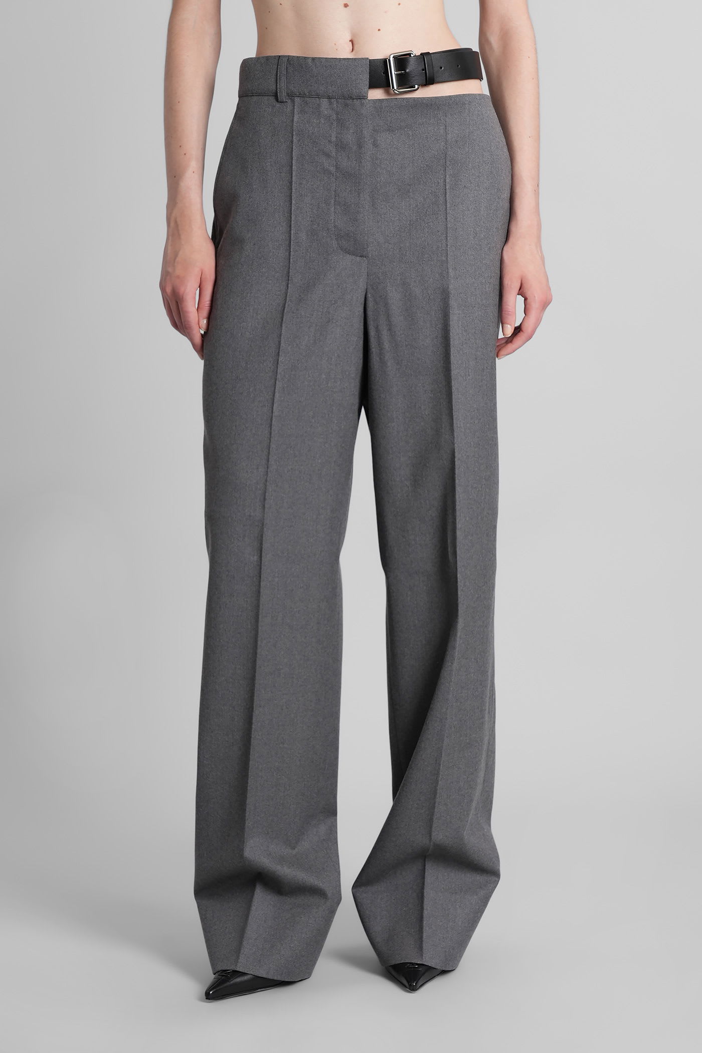 Pants In Grey Polyester