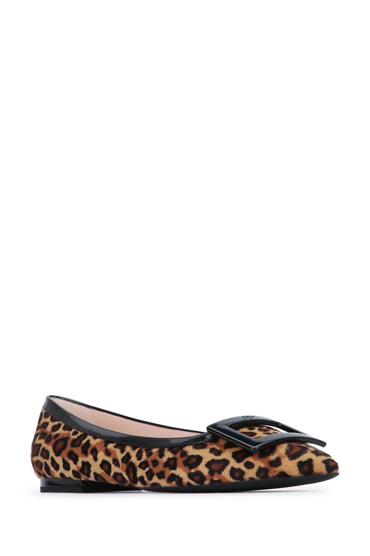 Roger Vivier Gommettine Ballerina Leopard Print Pony Skin In Black