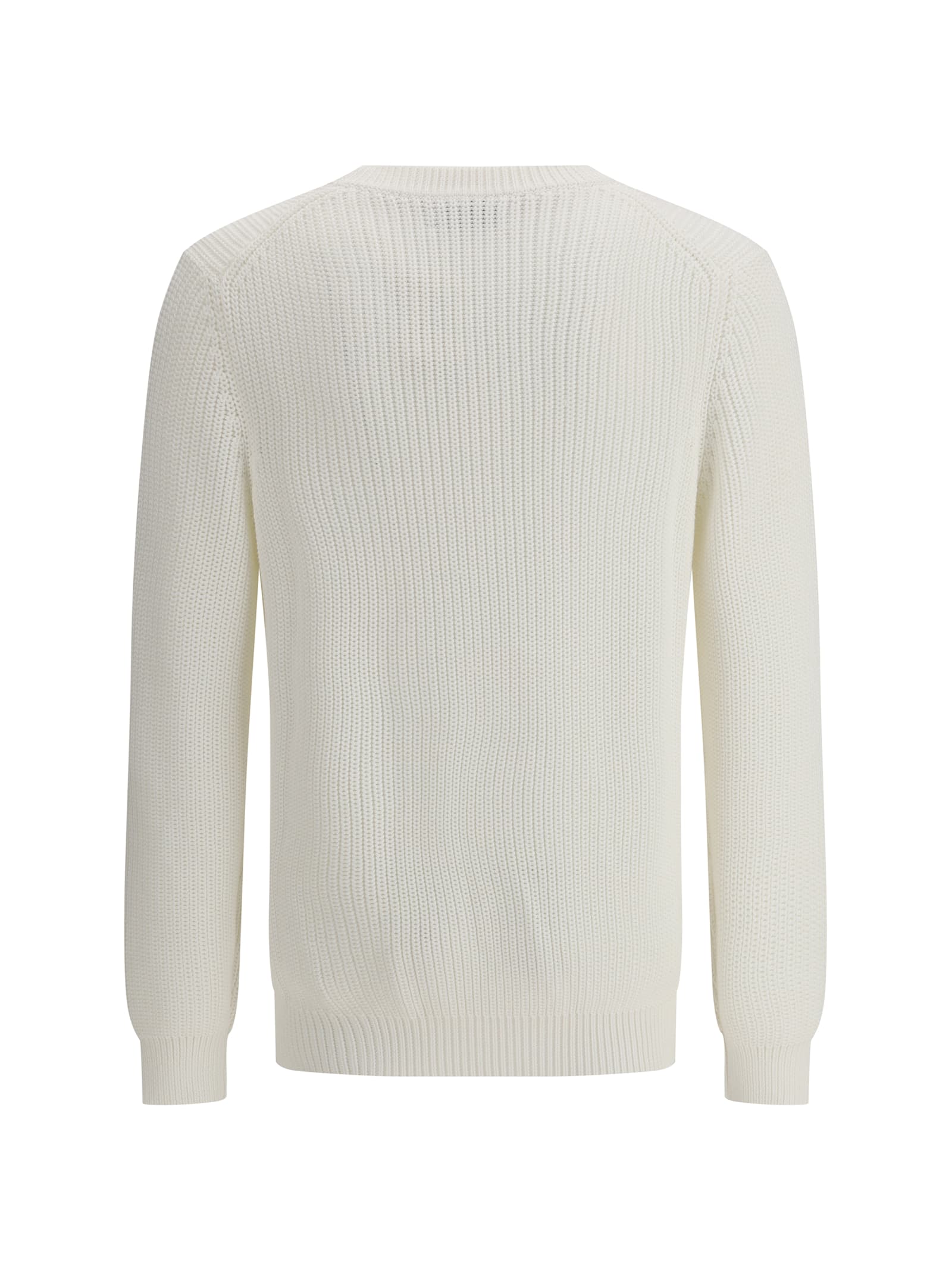 Brunello Cucinelli Half English Rib Sweater In White
