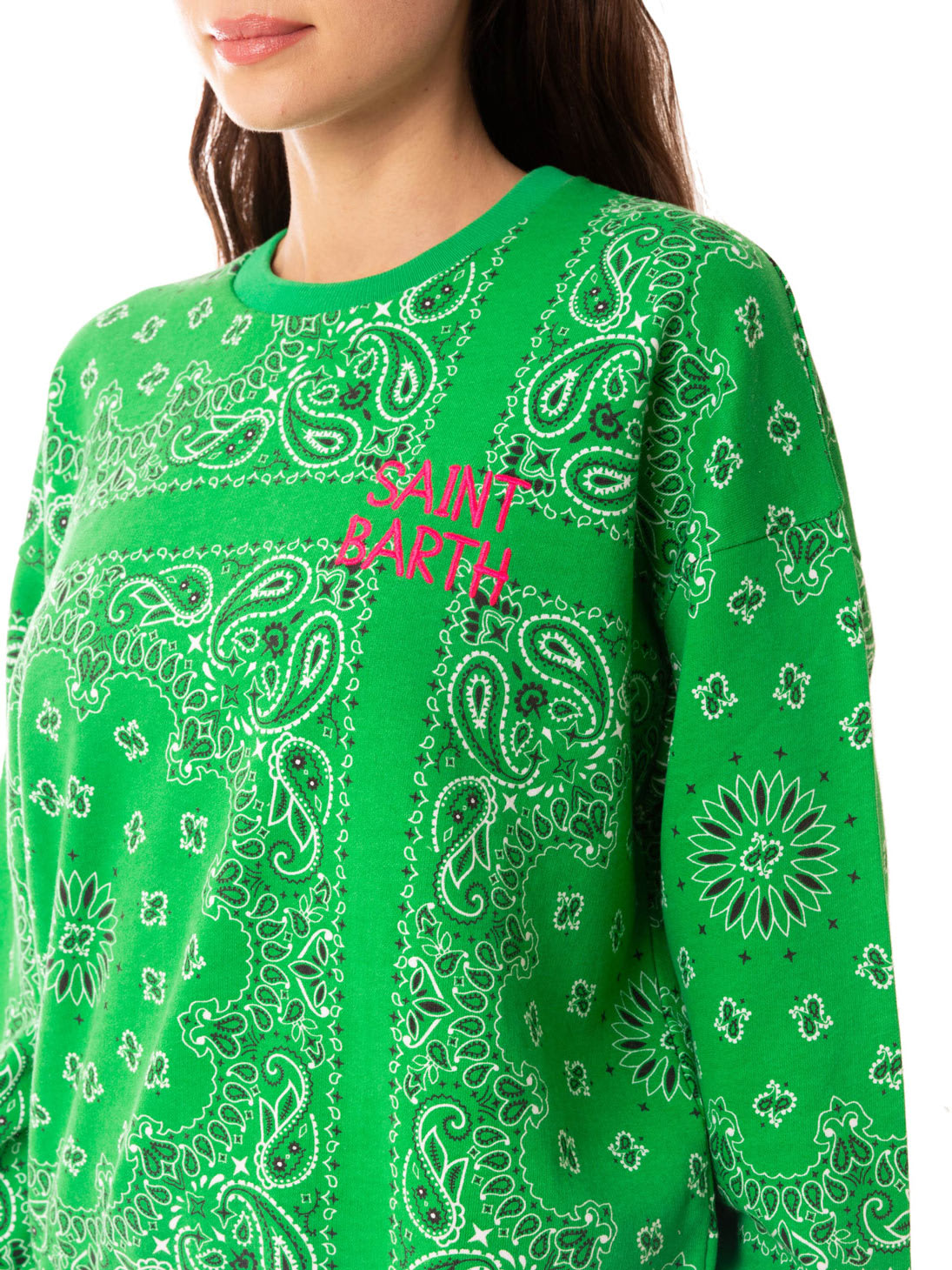Mc2 Saint Barth Woman Sweatshirt With Bandanna Print