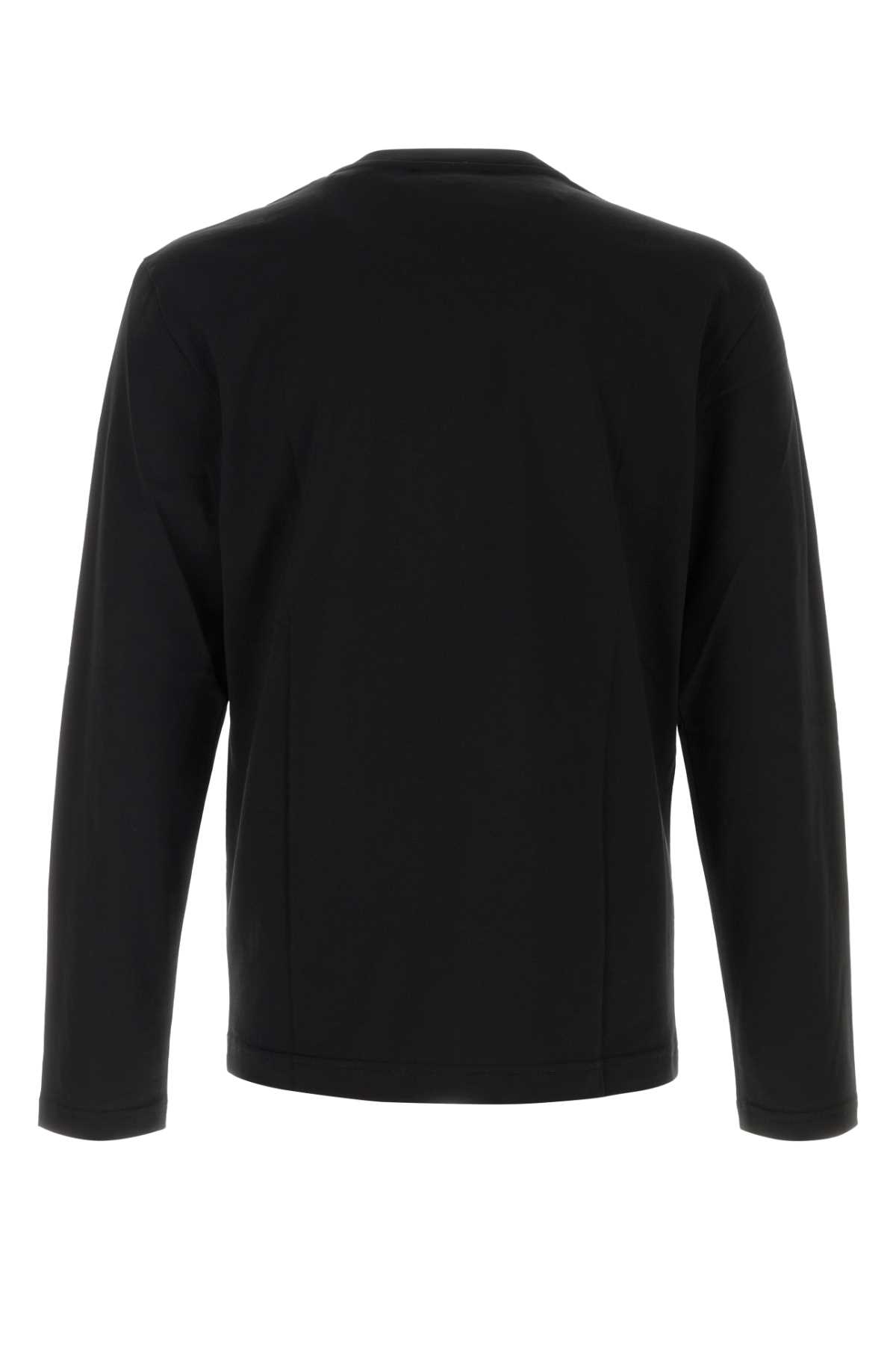 Dolce & Gabbana Cotton Crew Neck T-shirt With Long Sleeves In Black