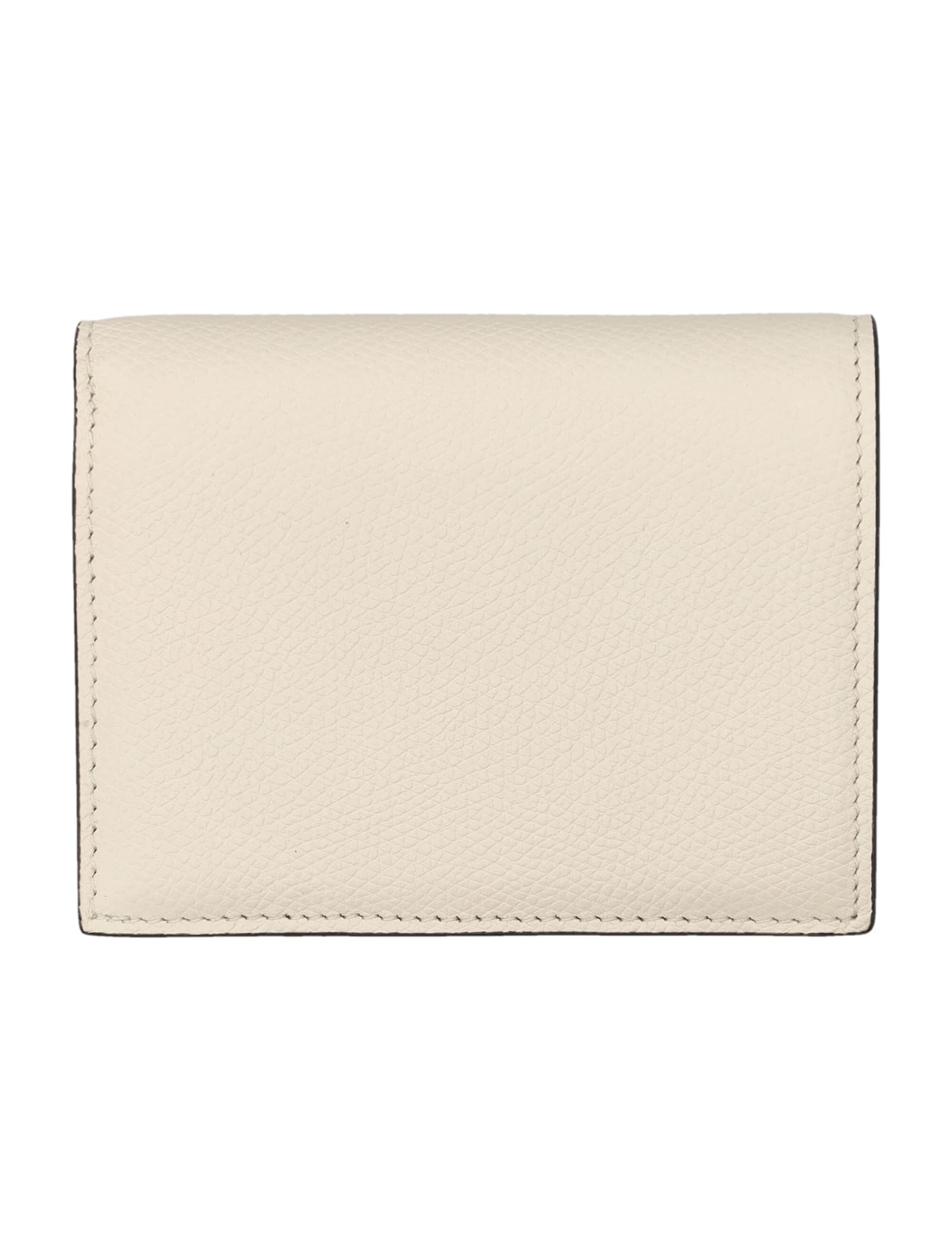 Shop Valentino Vlogo Signature Compact Wallet In Light Ivory
