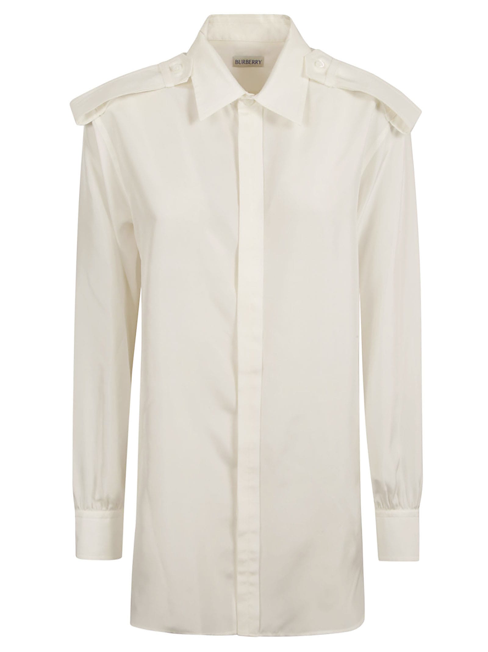 Shop Burberry Concealed Shirt In Grain