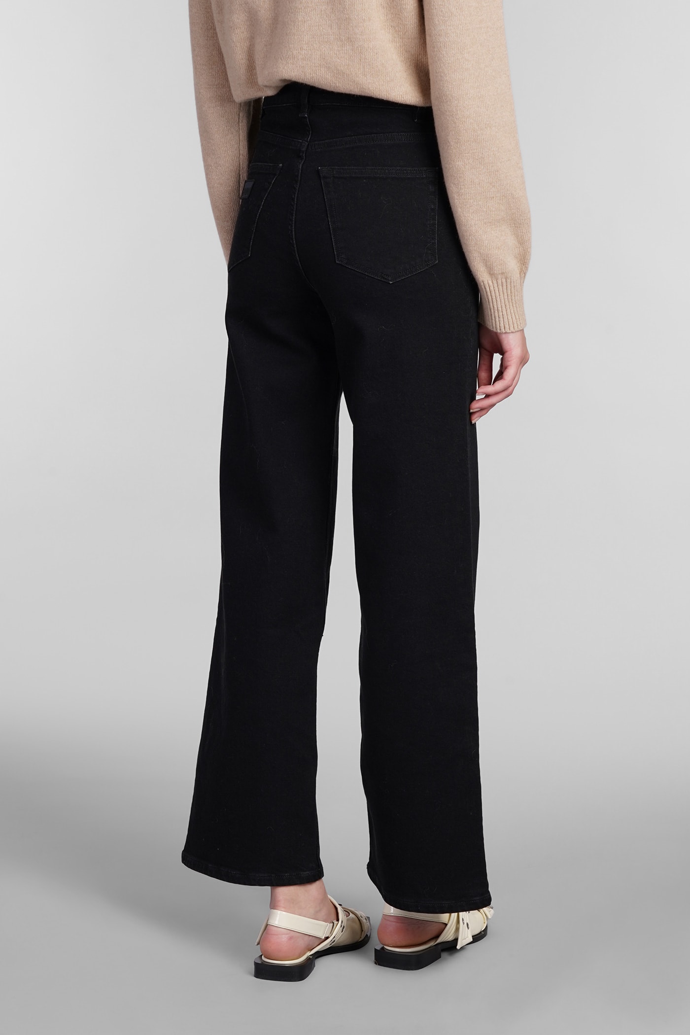 Shop Ganni Andi Jeans In Black Cotton