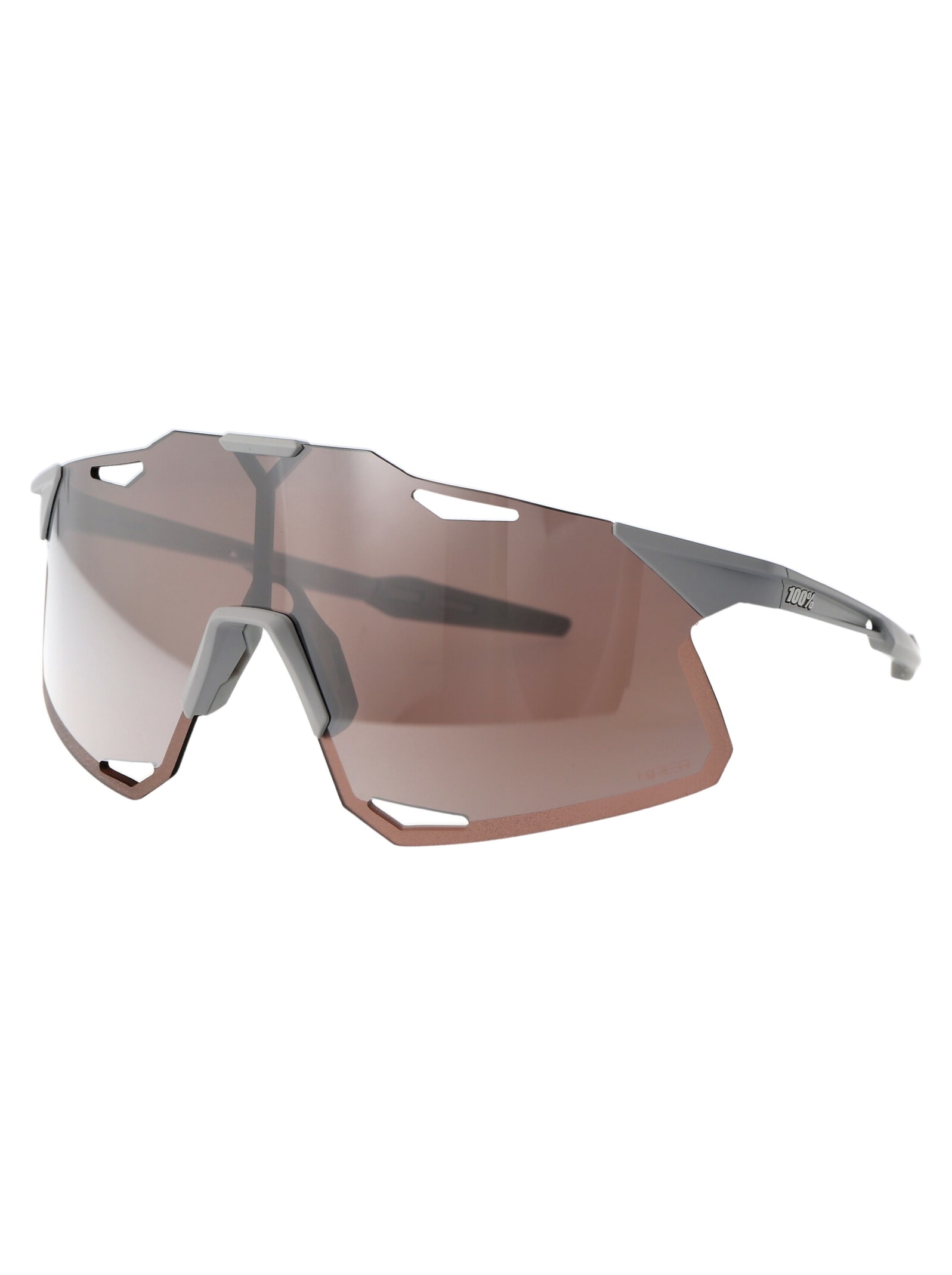 Shop 100% Hypercraft Sunglasses In Matte Stone Grey - Hiper Silver Mirror Lens