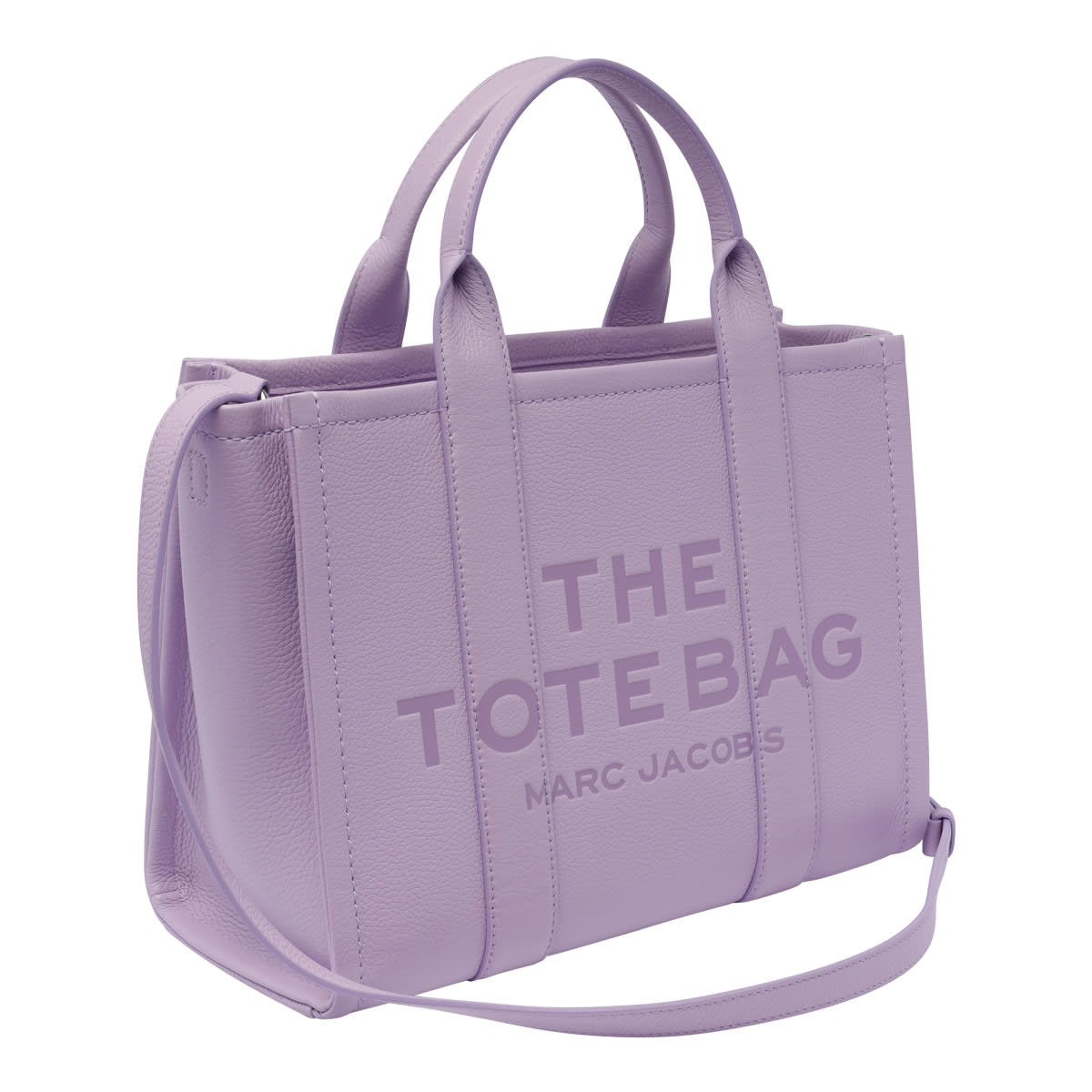 Shop Marc Jacobs The Leather Medium Tote In Purple