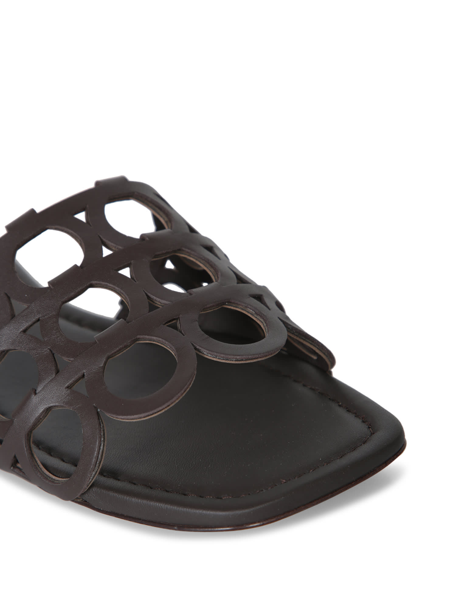 Ferragamo Erne Gancini Brown Sandals