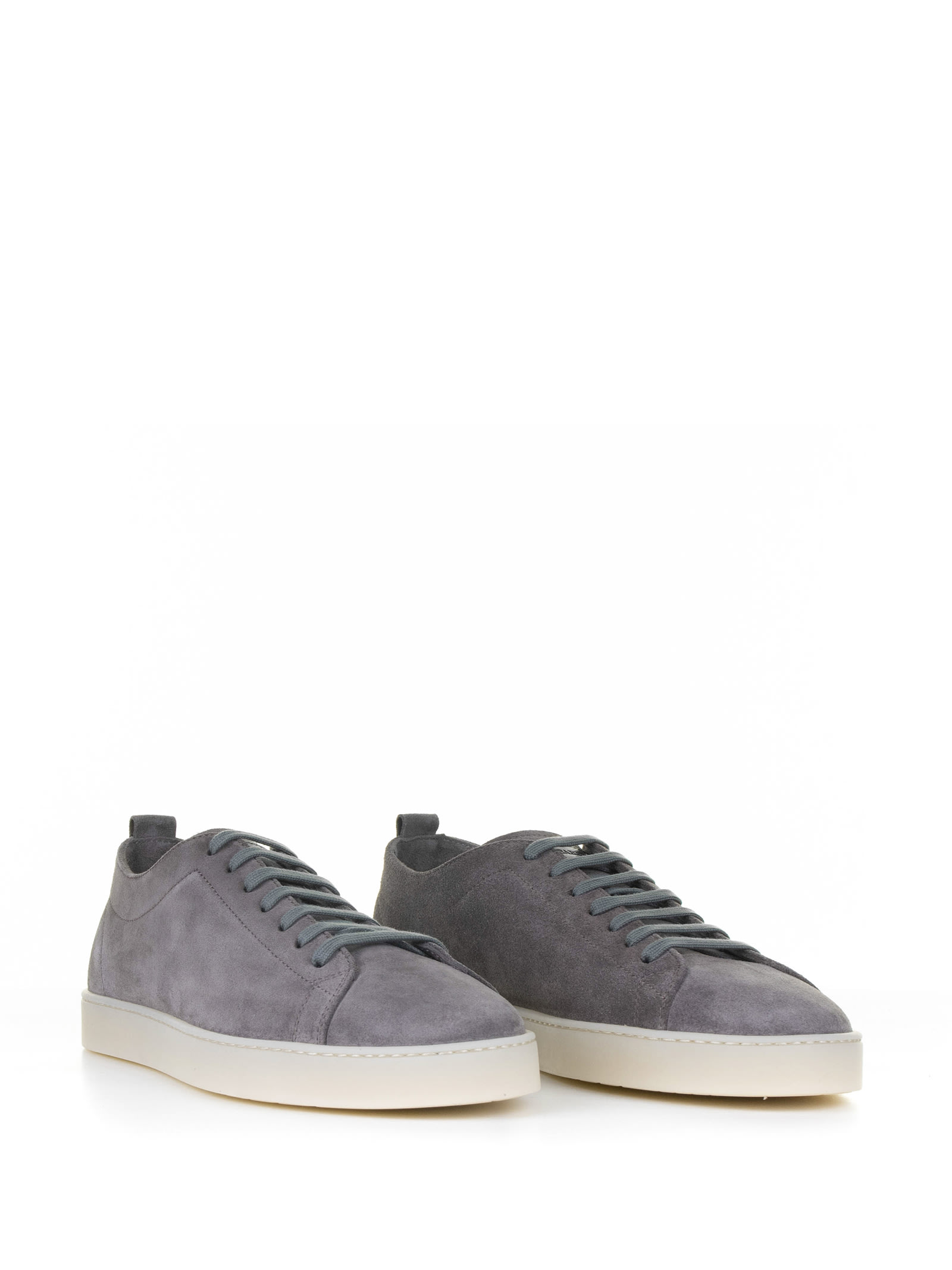 Shop Barrett Gray Leather Sneaker In Grigio