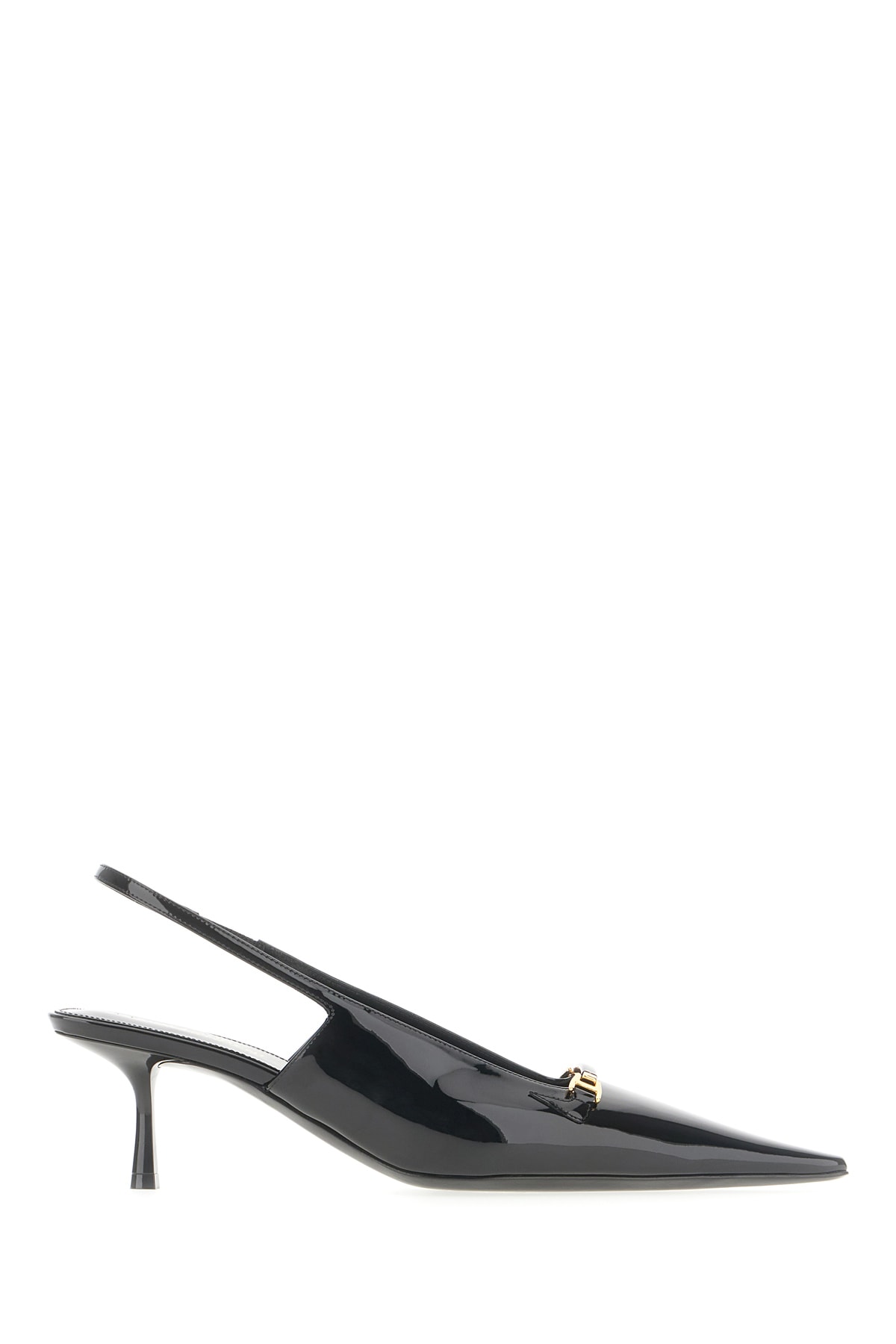 Saint Laurent Black Leather Carine Slingback In Nero