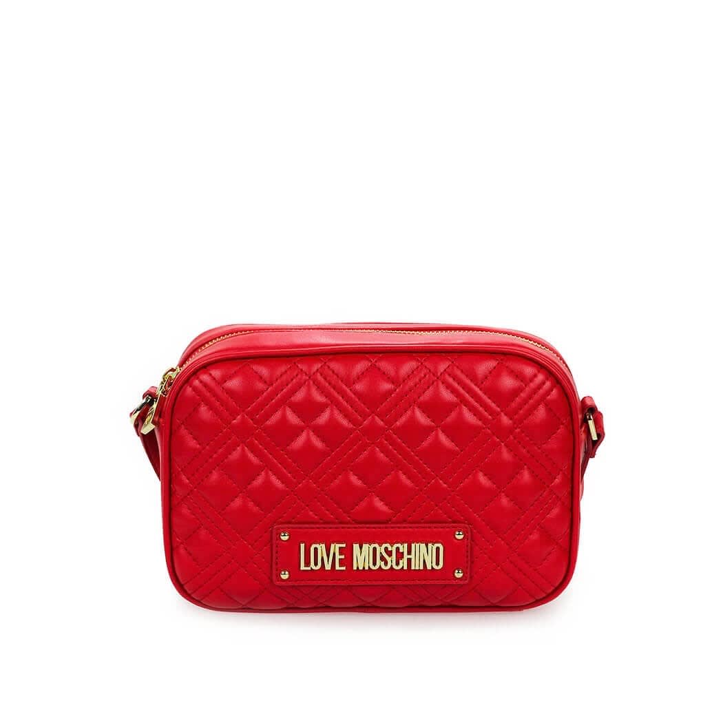 Love Moschino Quilted Red Nappa Medium Crossbody Bag