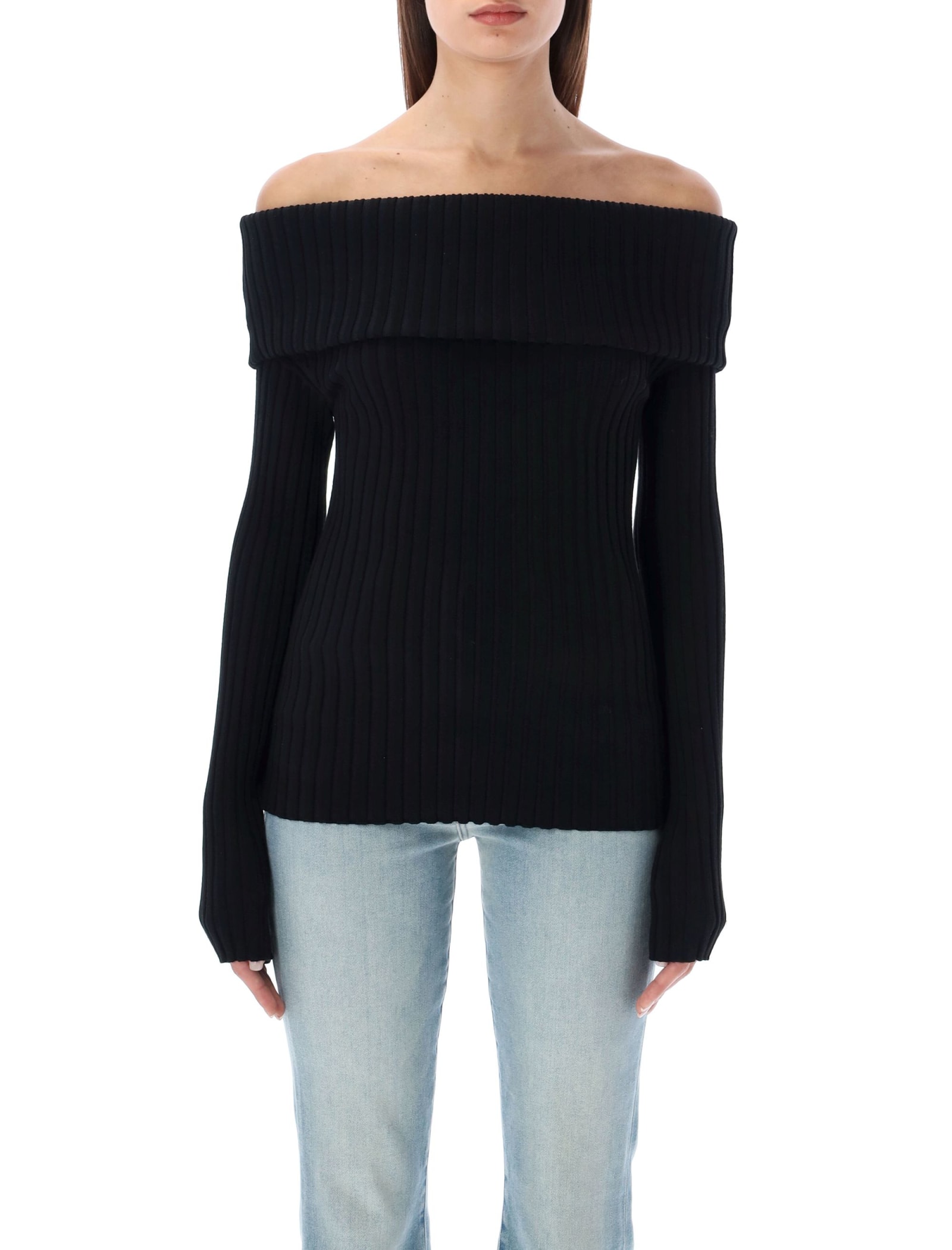 Tory Burch Off-shoulder Ribbed Sweater
