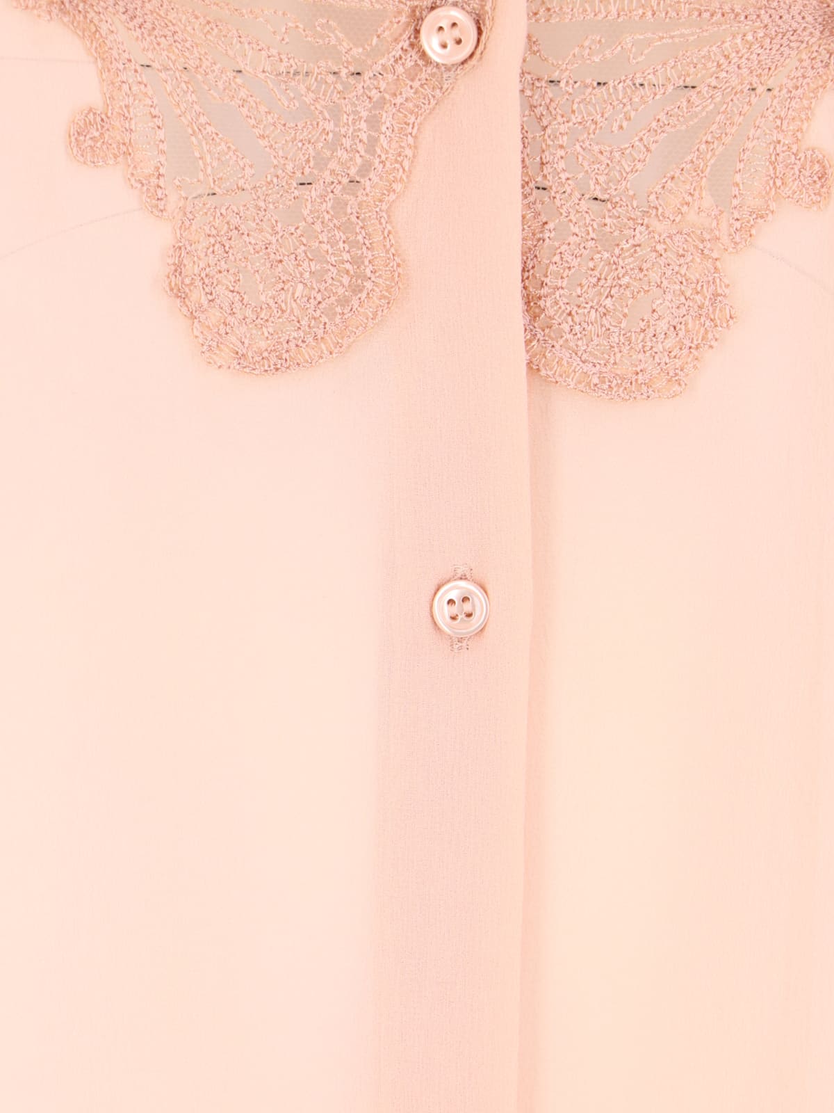 Shop Ermanno Scervino Oversized Lace Detail Shirt In Pink