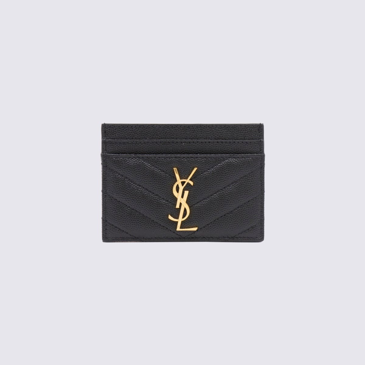 Saint Laurent Black Leather Card Holder