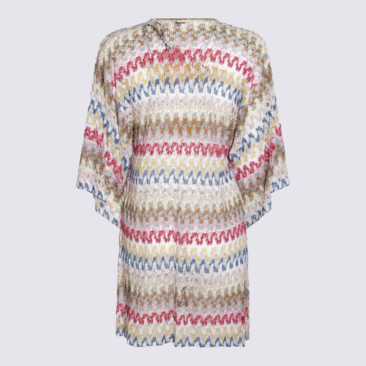 Missoni Multicolored Crochet V-neck Cover-up In White
