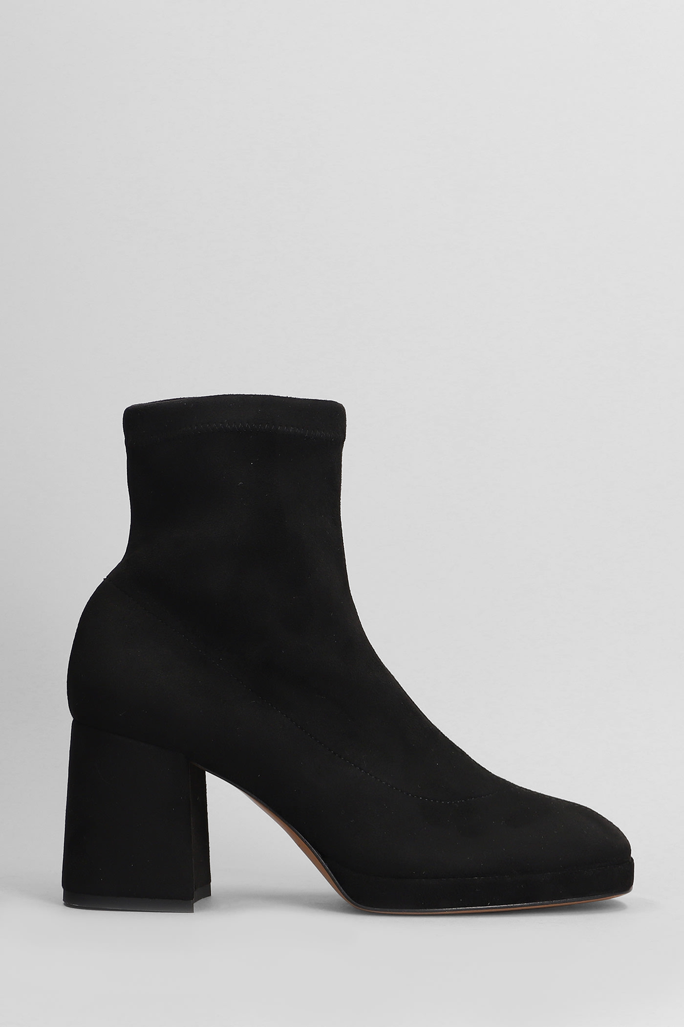 High Heels Ankle Boots In Black Suede