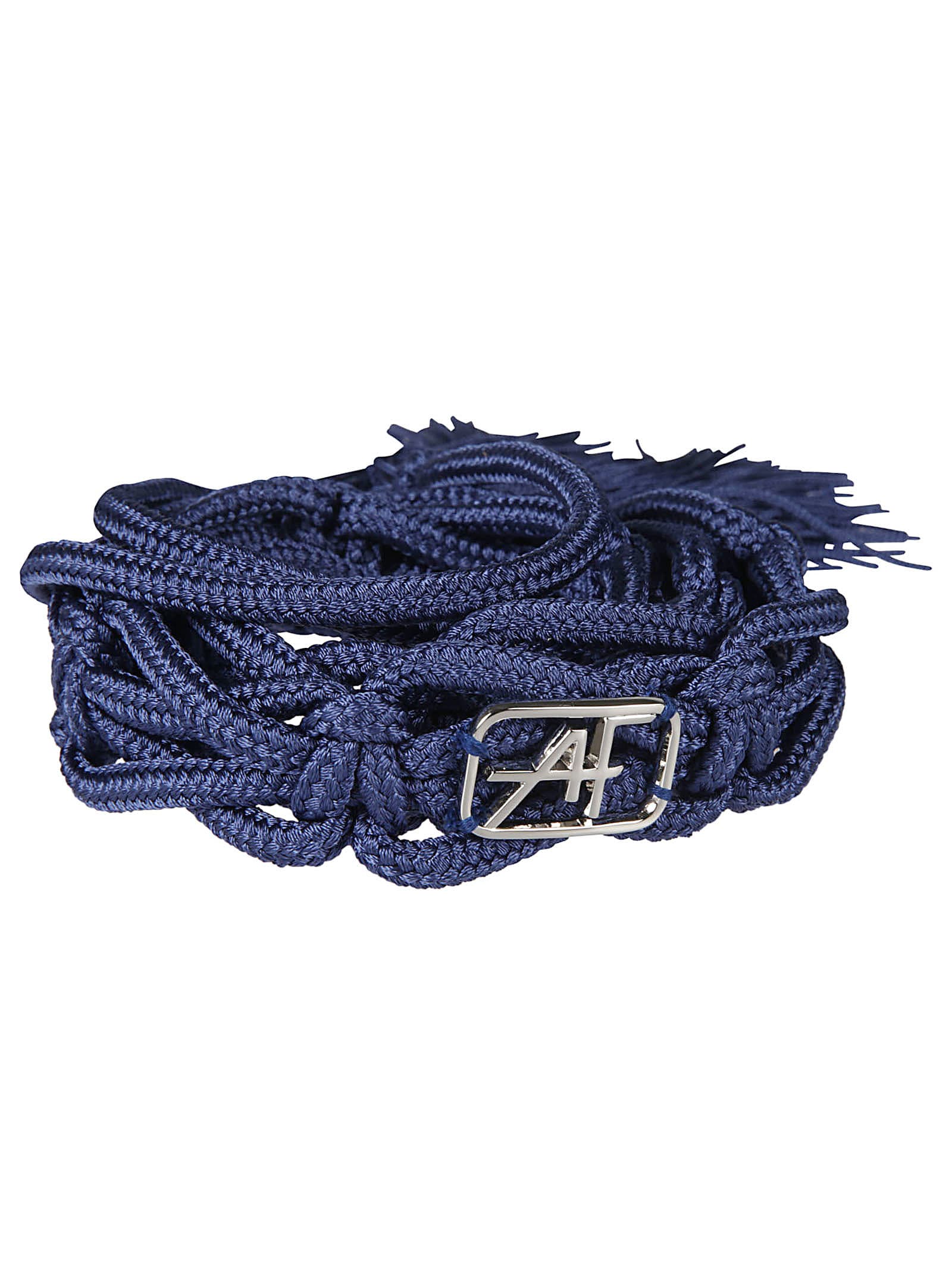 Alberta Ferretti Logo Plaque Rope Belt In Blue