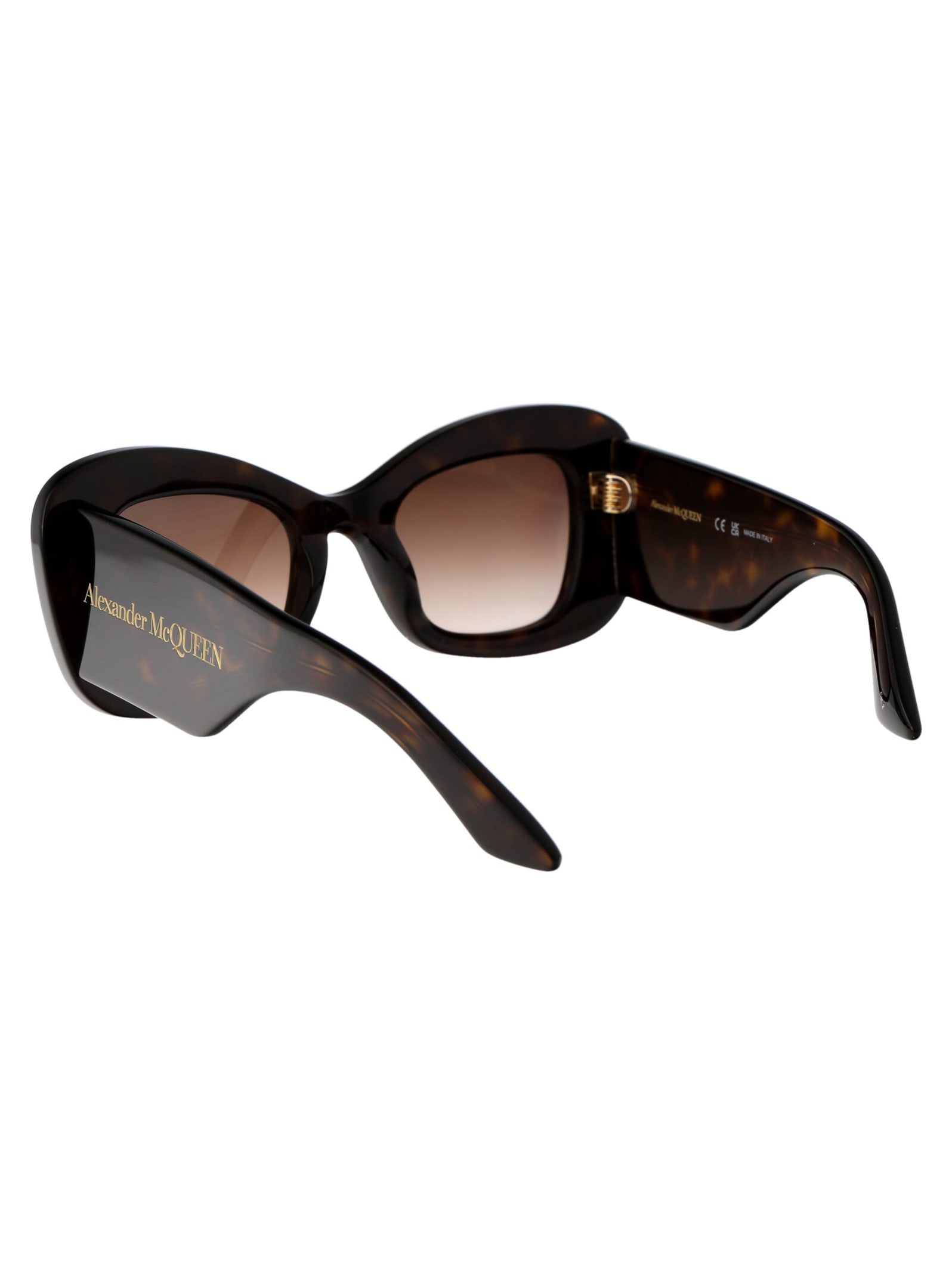 Shop Alexander Mcqueen Am0434s Sunglasses In 002 Havana Havana Brown