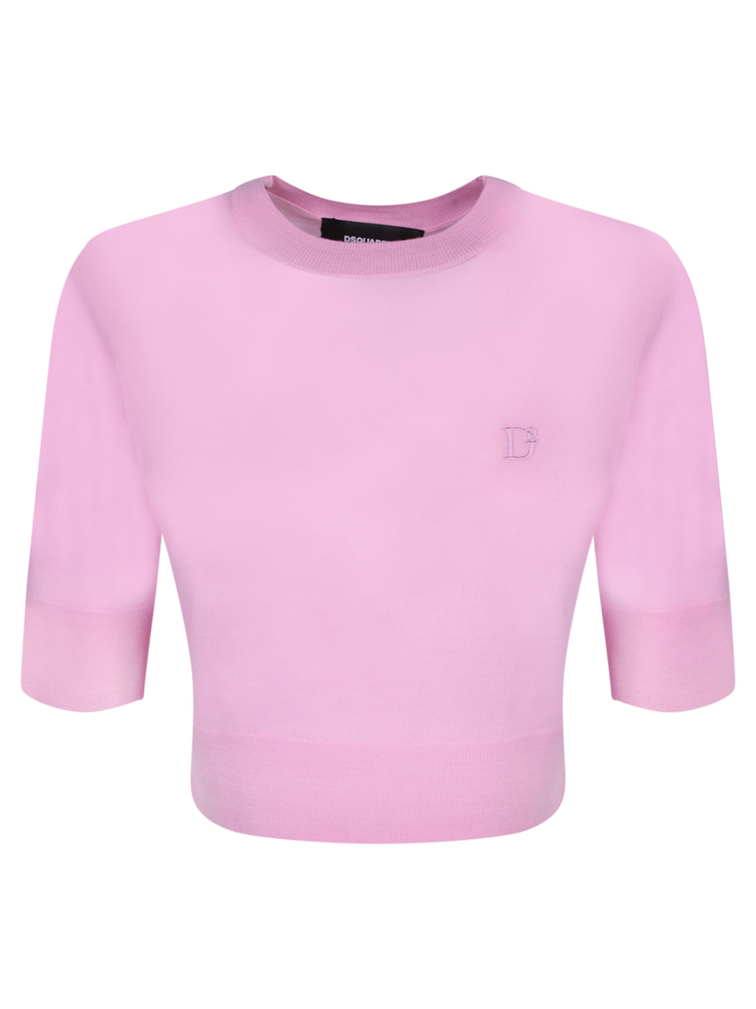 DSQUARED2 CROPPED PINK PULLOVER