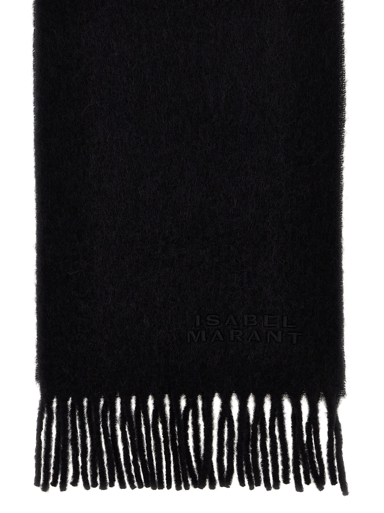 Isabel Marant Firny Scarf With Fringes In Black