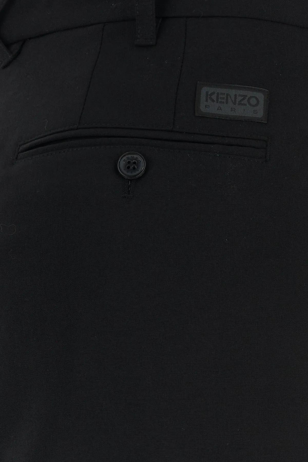 Shop Kenzo Black Wool Pant